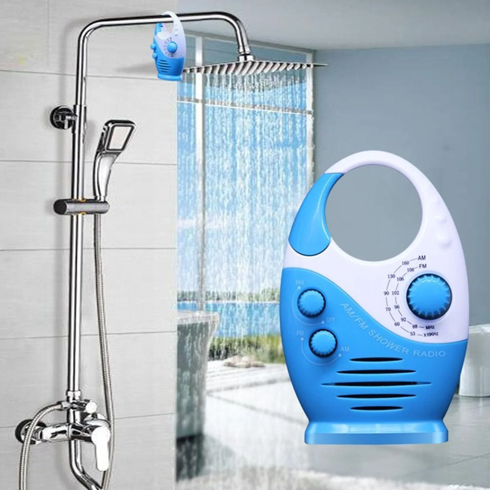 Kazuko Mini Radio a Batteria Portatile Altoparlante Leggero per Doccia Bagno Spiaggia