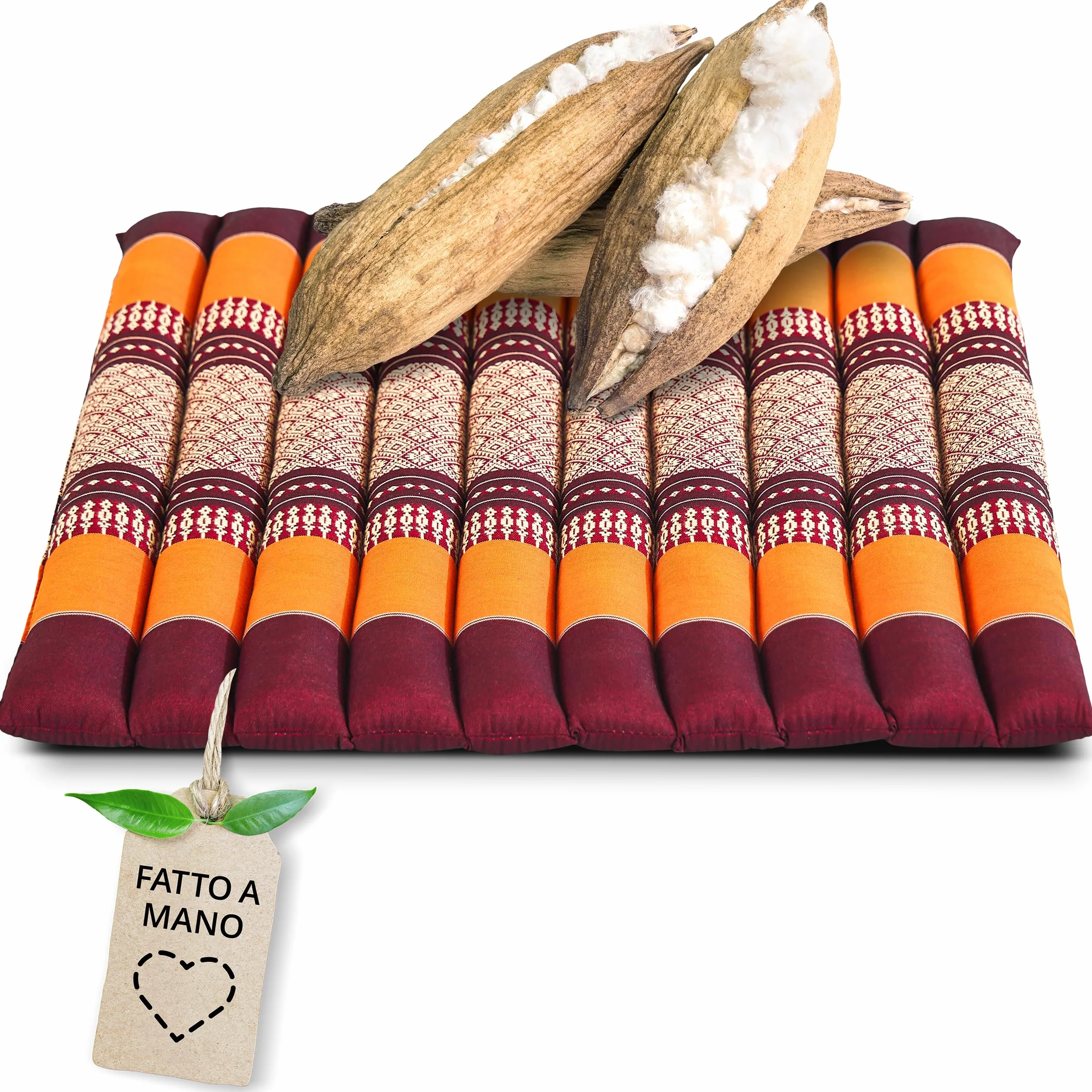 livasia cuscino coprisedia grande - 50x50x4,5cm - cuscino per pavimento impunturato indoor/outdoor, cuscino meditazione yoga, mobili in pallet, cuscino impunturato sedia e panchina (Arancione)