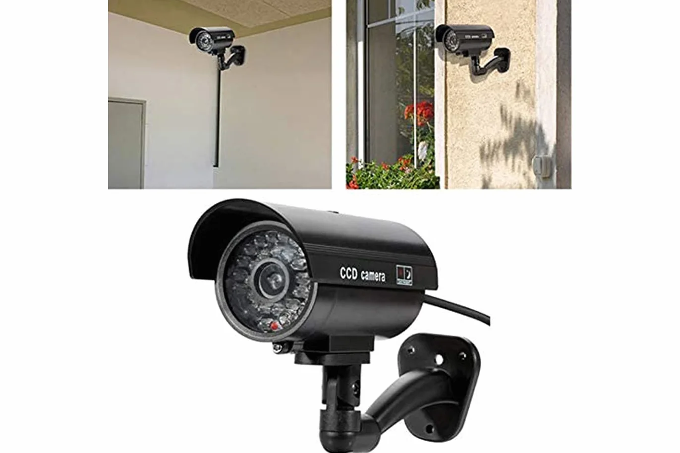 Telecamere di Sorveglianza Finte da Esterno Luce LED Lampeggiante 2