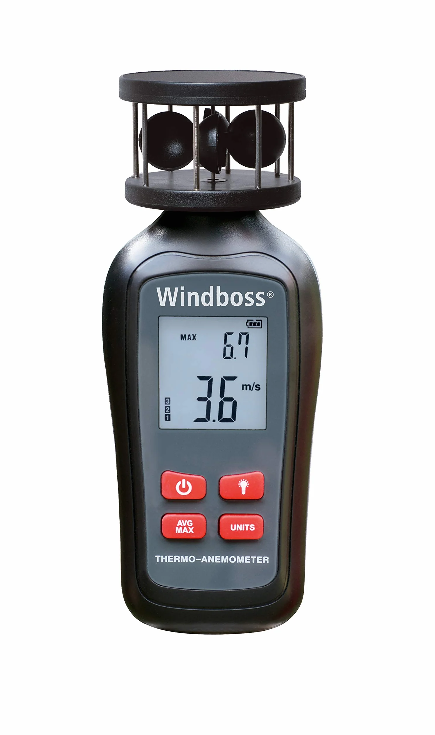 Anemometro Portatile Pratico Digitale Con Termometro Surf Vela Kite Direzione Vento Custodia