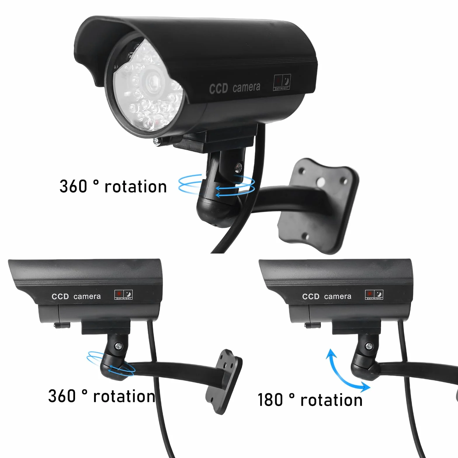 GAOUTO 4 Pezzi Telecamera Finta CCTV con LED Lampeggiante Esterna per Casa