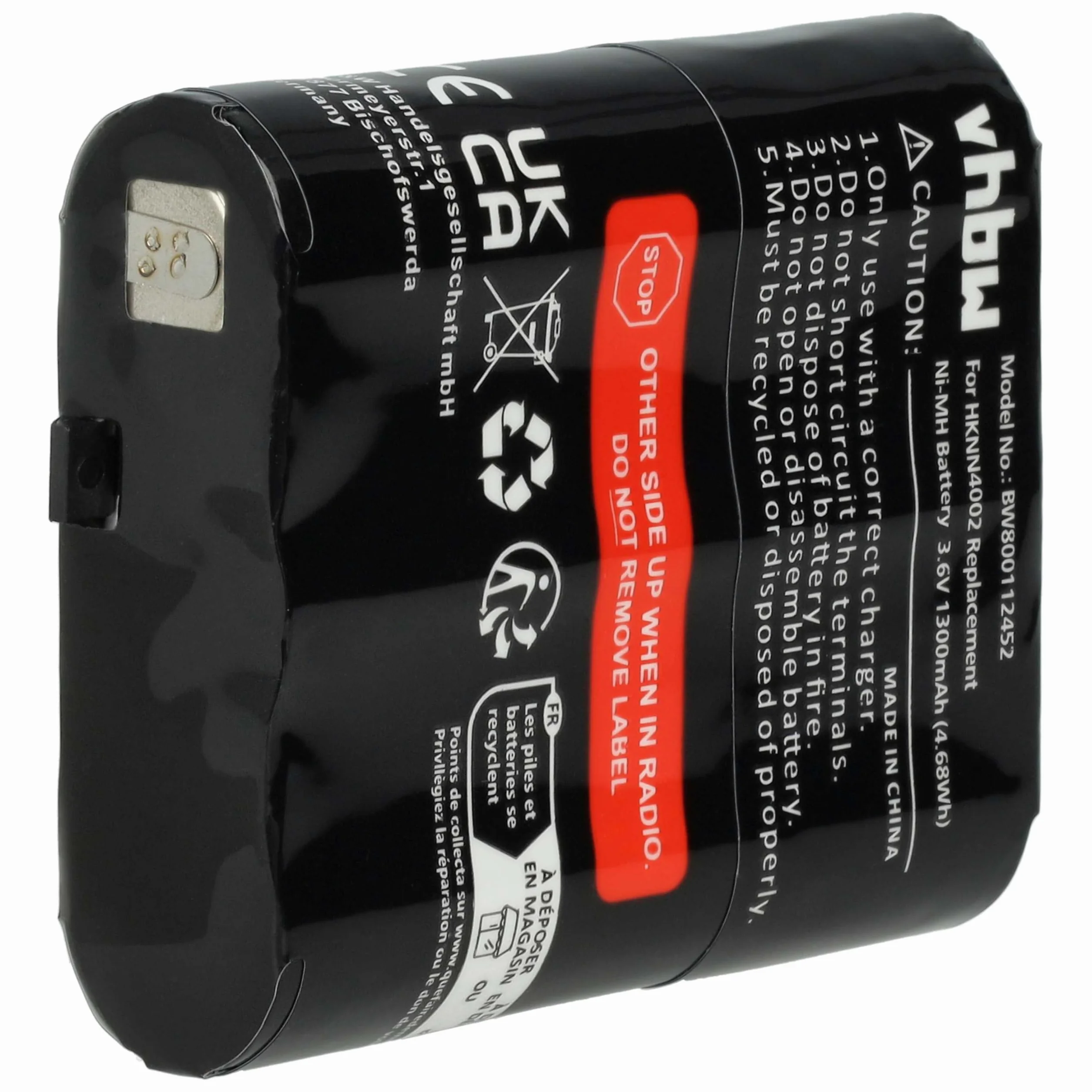 vhbw bateria NiMH 1300mAh 3,6V do Motorola Talkabout T5412 T5422 T5532 T5622 T62 radio