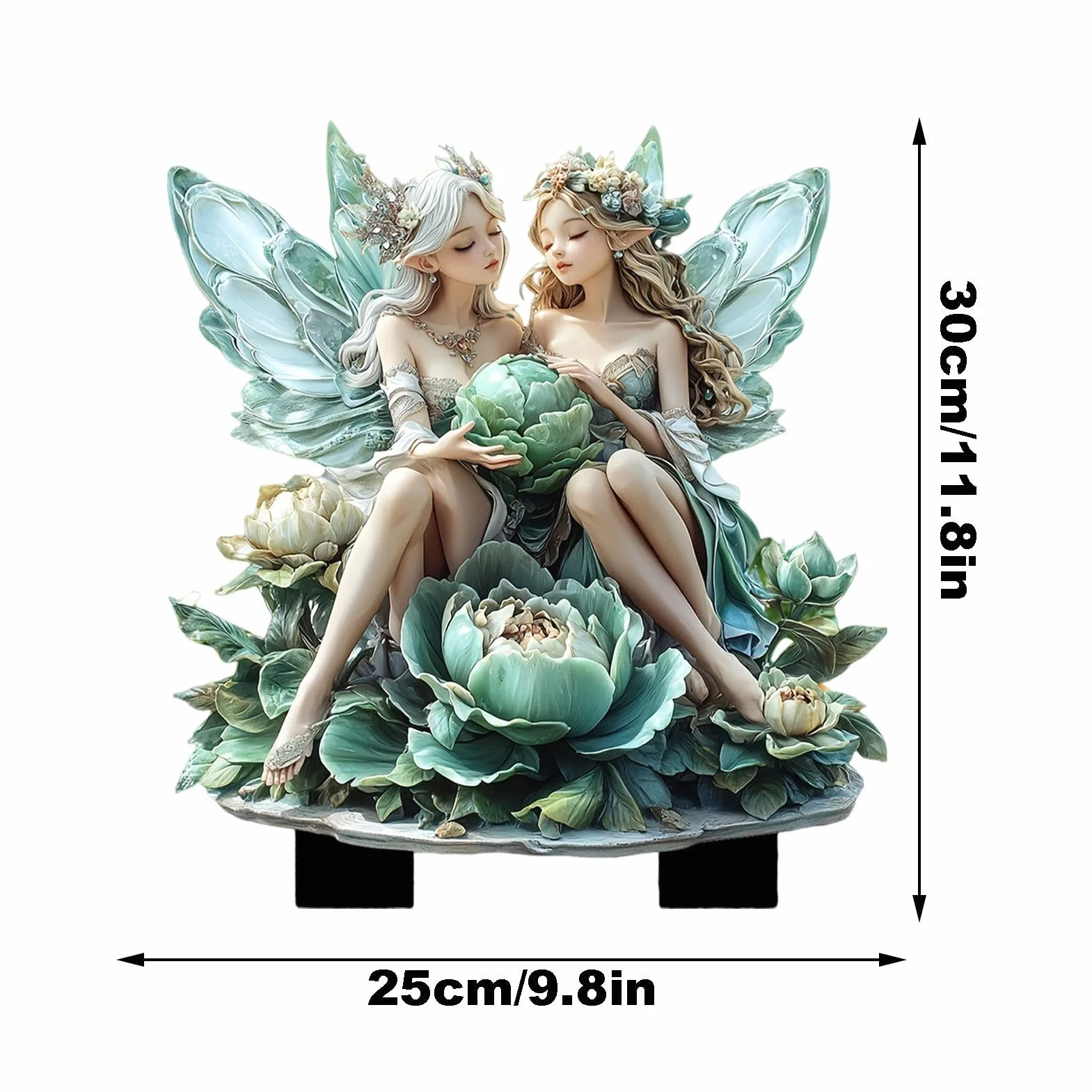Ornamento da giardino in resina a forma di fatina, statuetta da giardino delle fate, in resina resistente alle intemperie e disegni stravaganti per decorazione esterna, ideale per