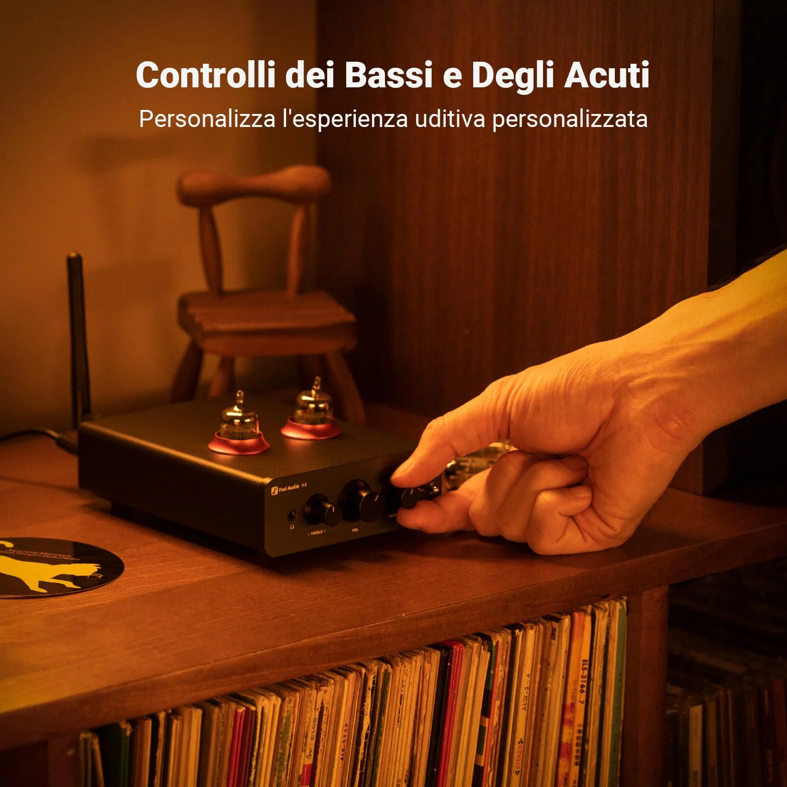 Fosi Audio P3 Hi-Fi Tubi Preamplificatore, Amplificatore a Valvole & per Cuffie, Bluetooth 5.1 aptX-LL & aptX-HD, RCA & AUX