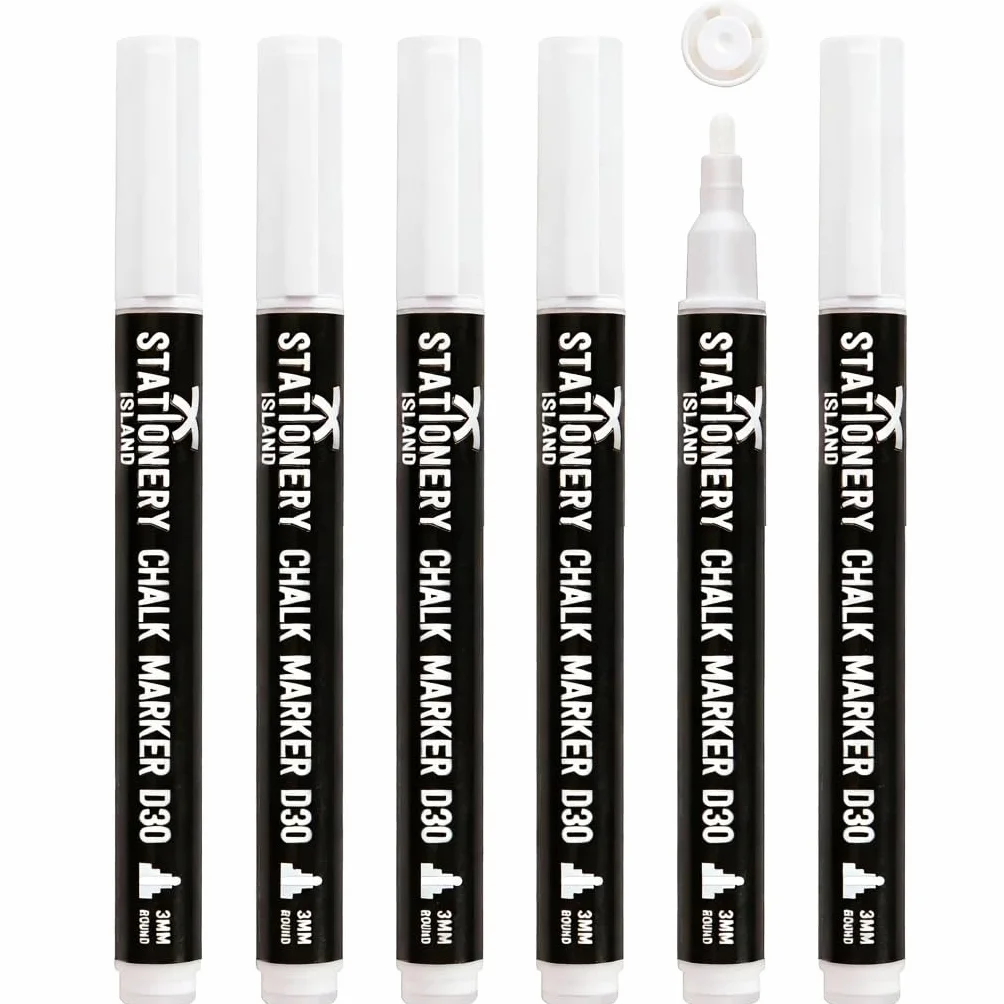 Pennarelli Gesso Liquido Cancellabili Set Di 6, Pennarello Lavagna Bianca Cancellabile 3MM
