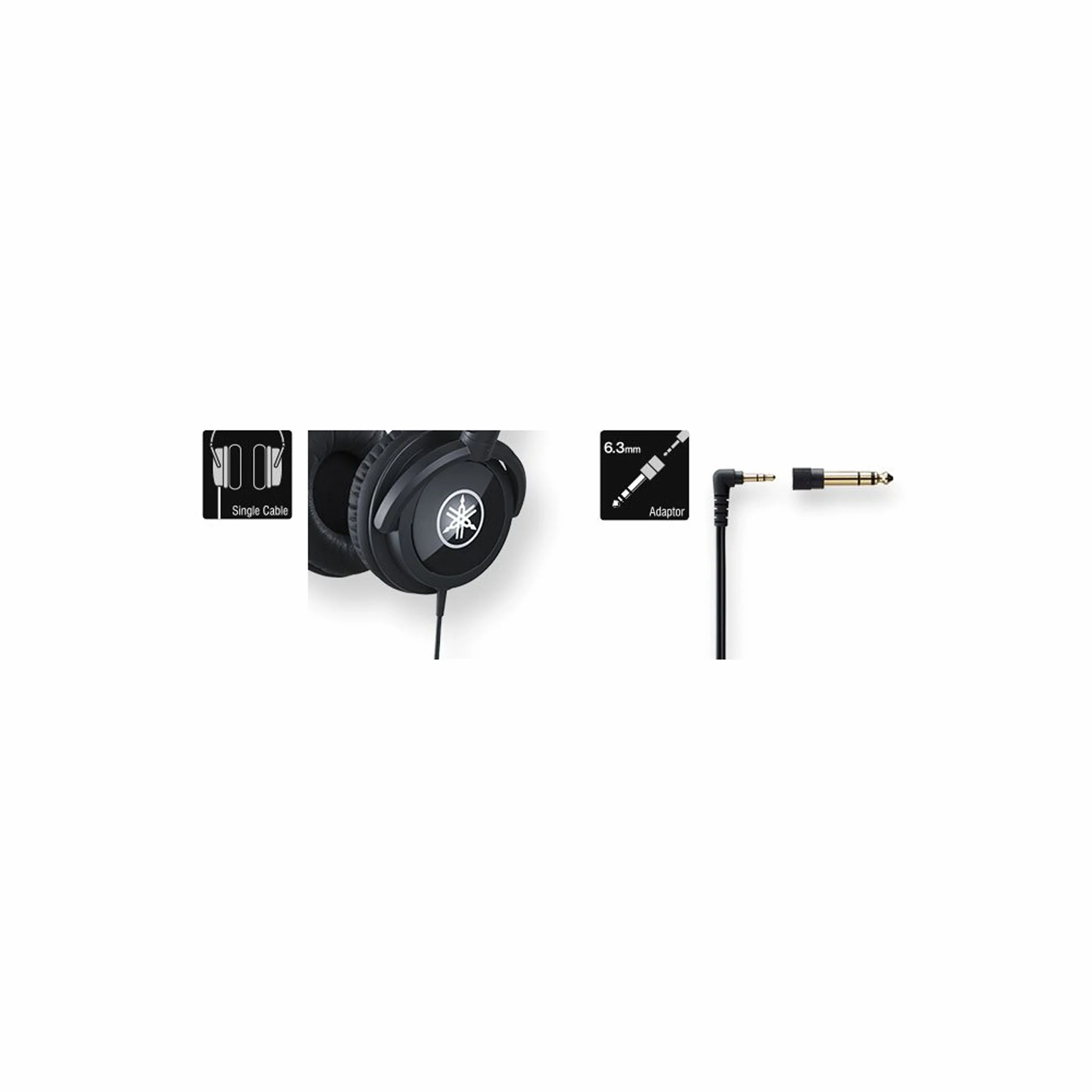 YAMAHA HPH-100B Cuffie Sovraurali On Ear, Meccanismo Girevole 90°, Suono Dinamico, Nero