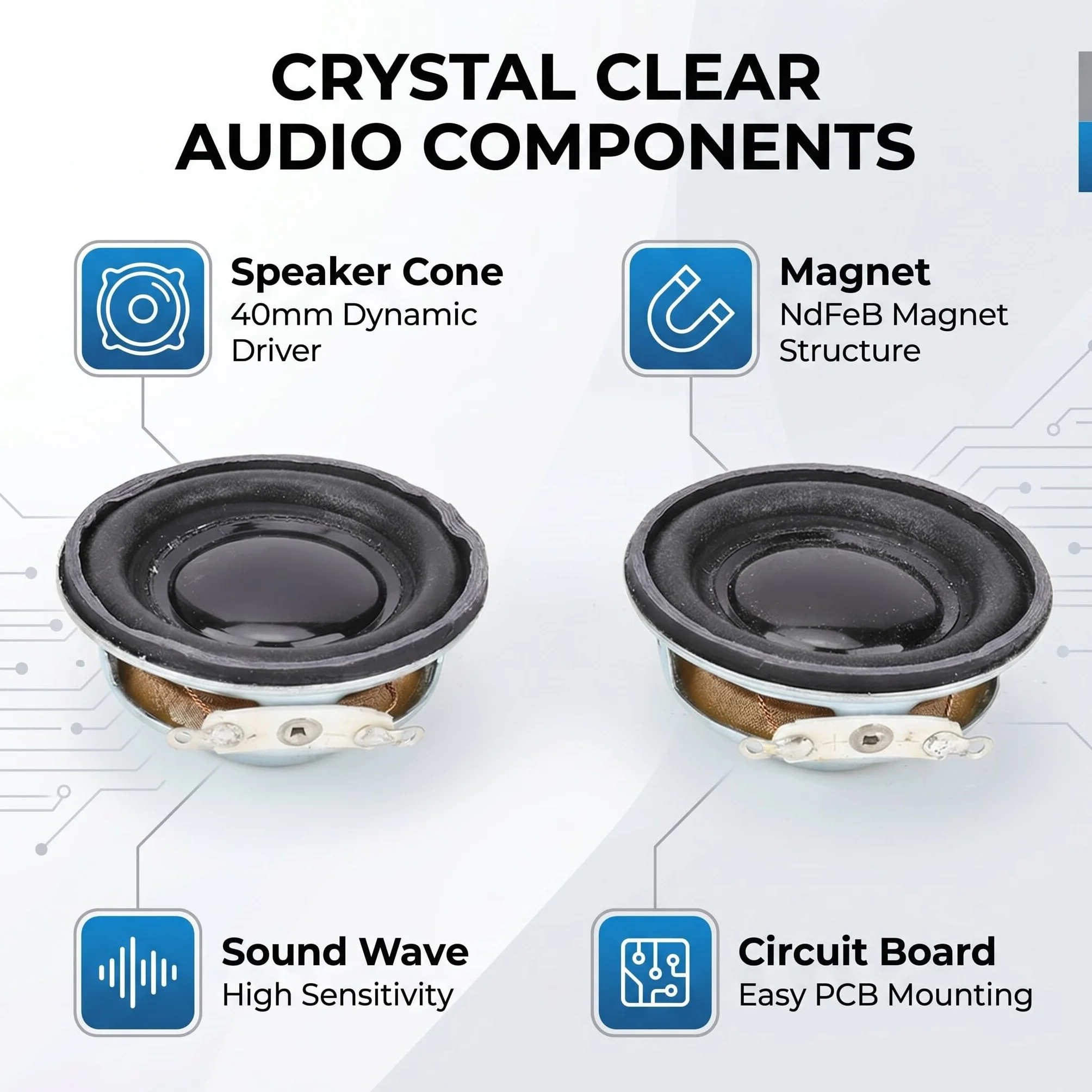 Altoparlante Woofer stereo 2 pezzi 3 W 4 Ω per mini amplificatore audio sistema audio compatto