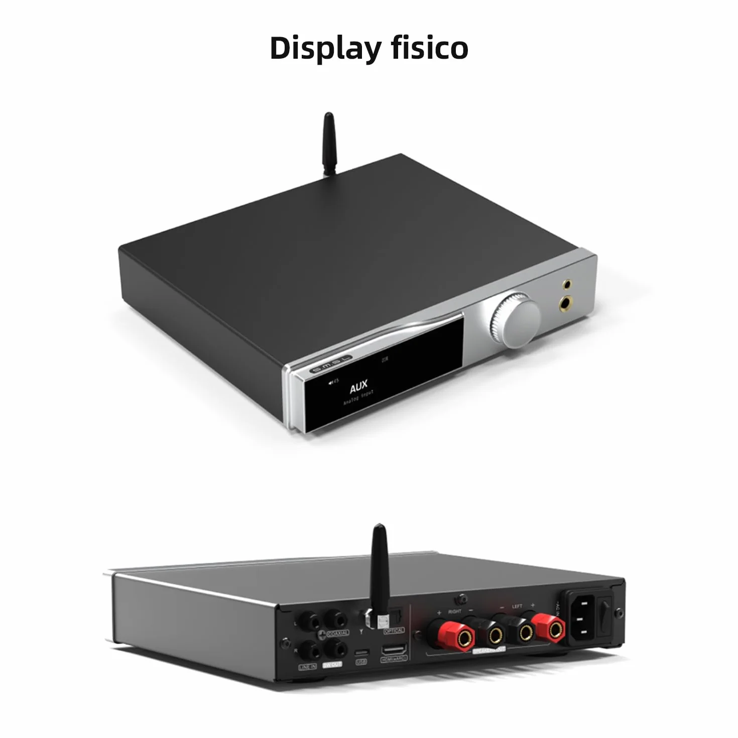 SMSL AO300 PRO Potenza Amplificatore DAC CS43131 165W MQA USB Coax Ottico RCA 2.1 Canali Cuffie 4.4mm 6.35mm Argento