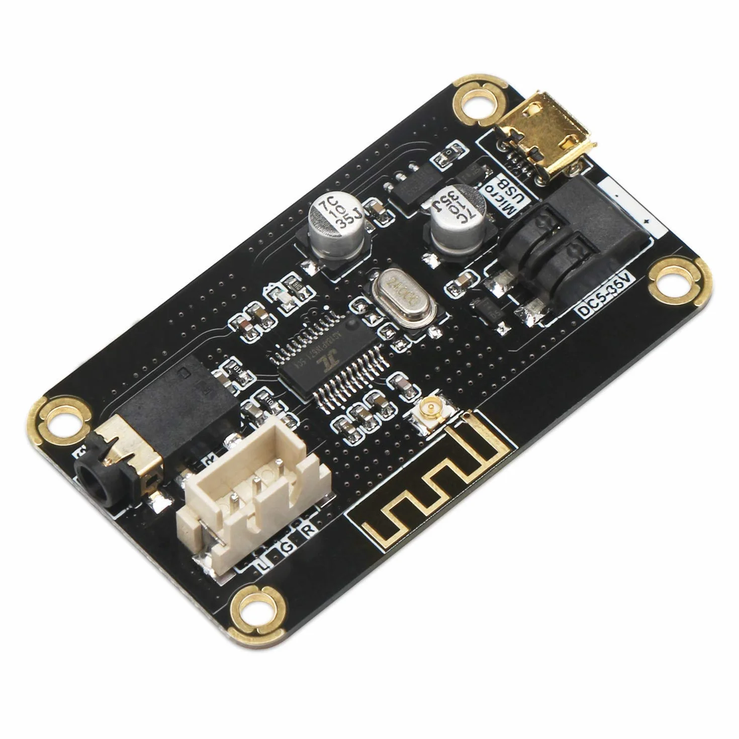 Modulo Bluetooth AS1711BT Ricevitore Audio Stereo DC 5-35V Wireless per Cuffie Fai-da-Te