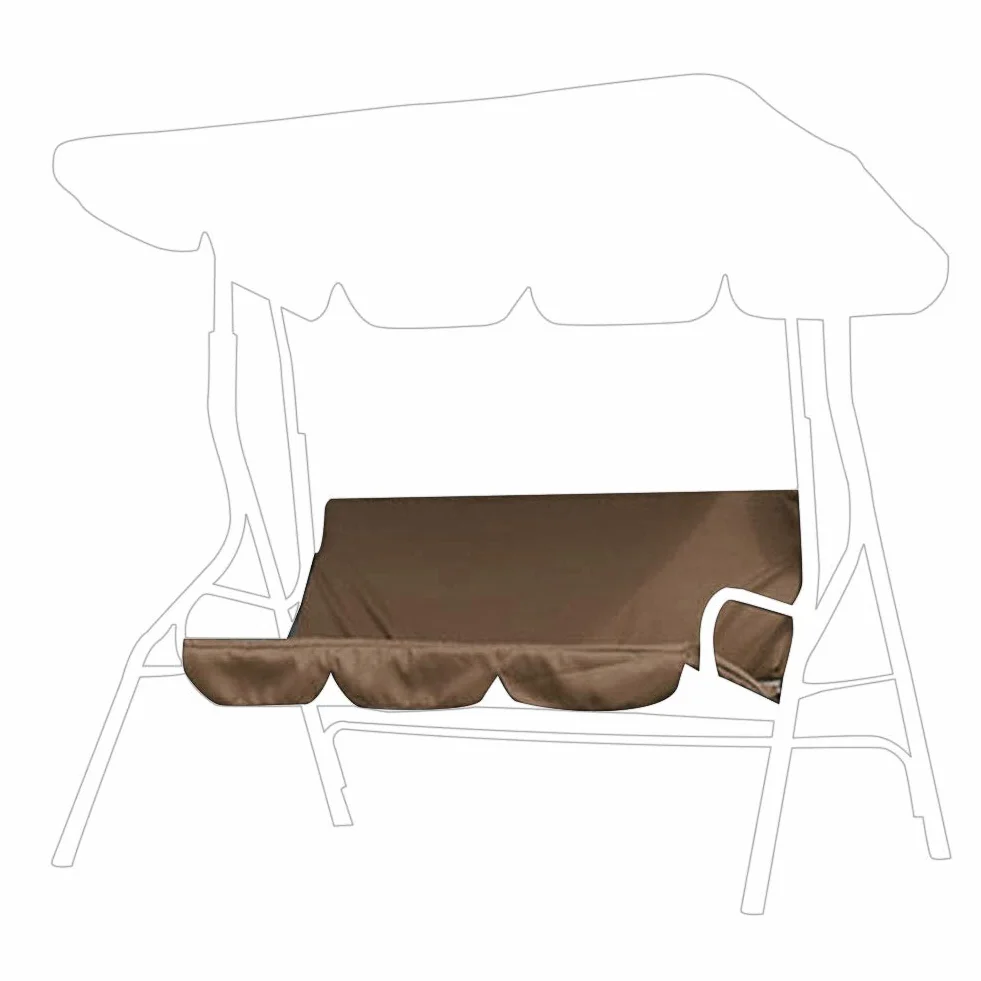 Cuscino per dondolo a 3 posti, in tessuto impermeabile, 150 x 150 x 10 cm, buona permeabilità ai gas, per esterni, cortile, giardino (marrone)