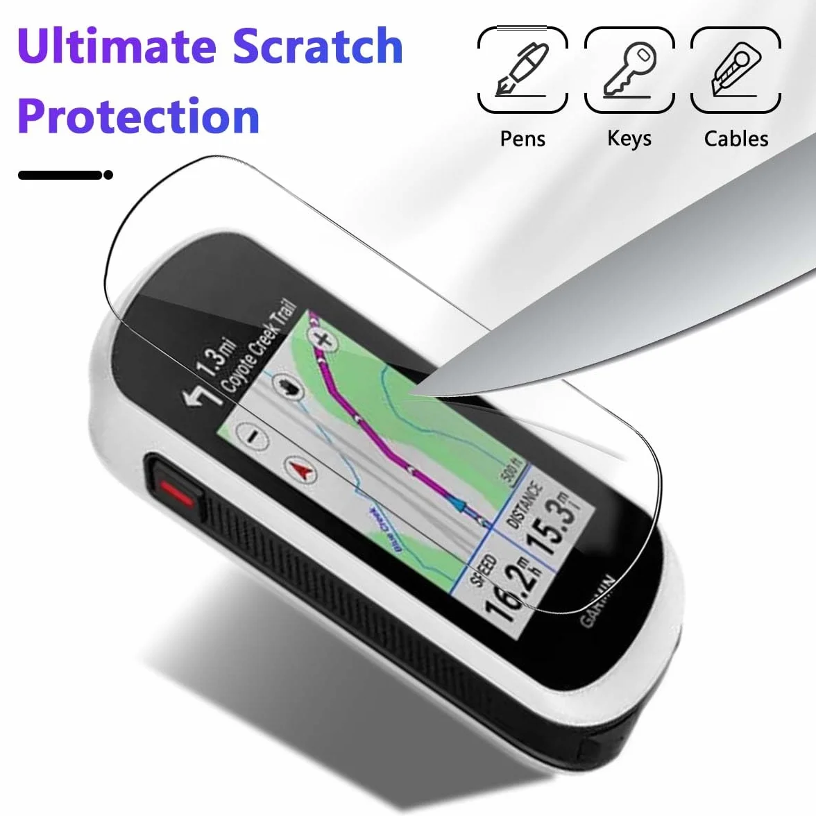Locofun Protezione Schermo per Garmin Edge Explore 2, 3 Pezzi HD Trasparente Pellicola Protettiva 9H