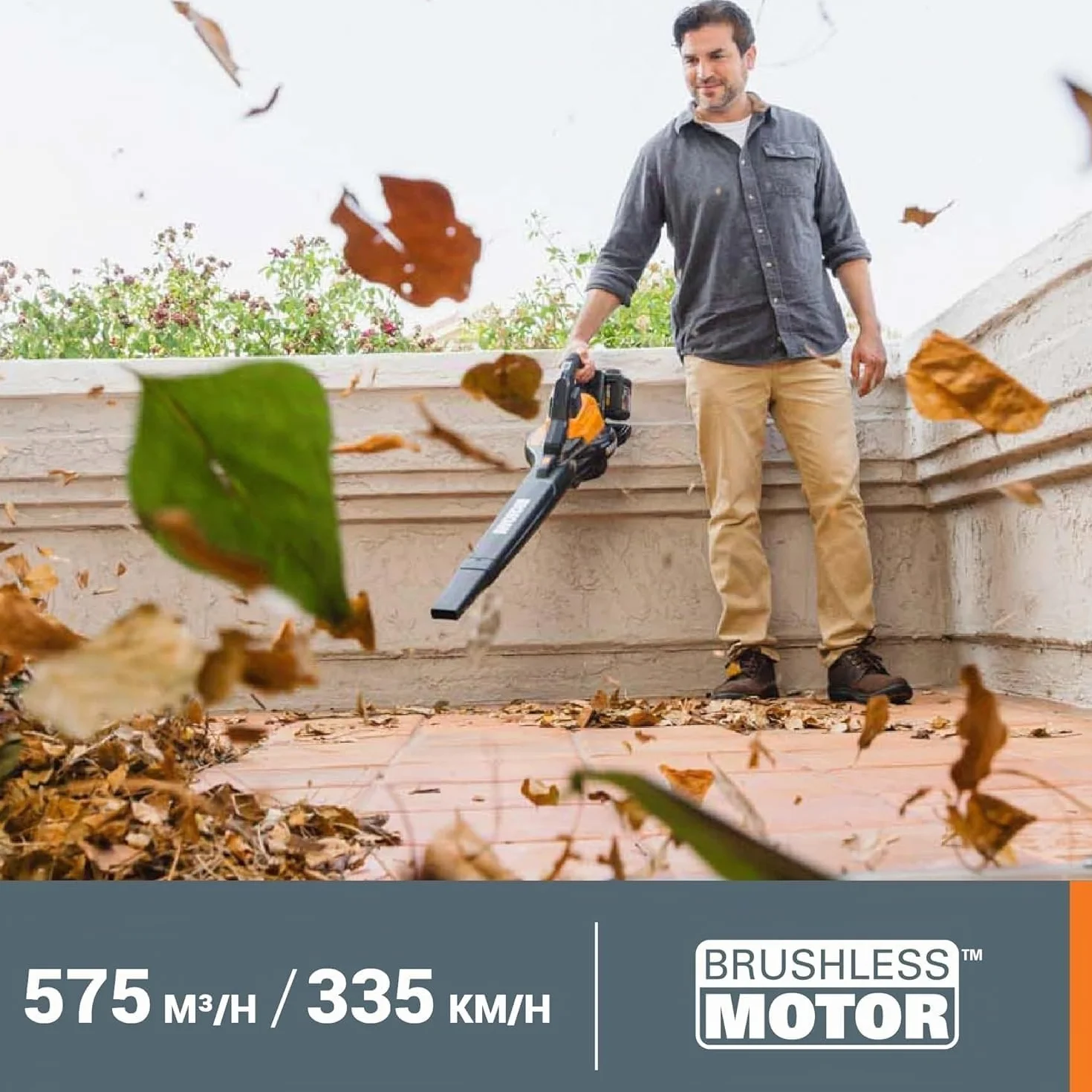 Worx WG583E.9 Soffiatore/aspiratore brushless da 40 V con sacco di raccolta - Solo utensile