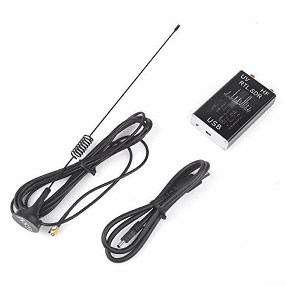 RTL-SDR R820T+8232 Ricevitore Sintonizzatore USB 100KHz-1.7GHz HF Full Con Antenna Frusta