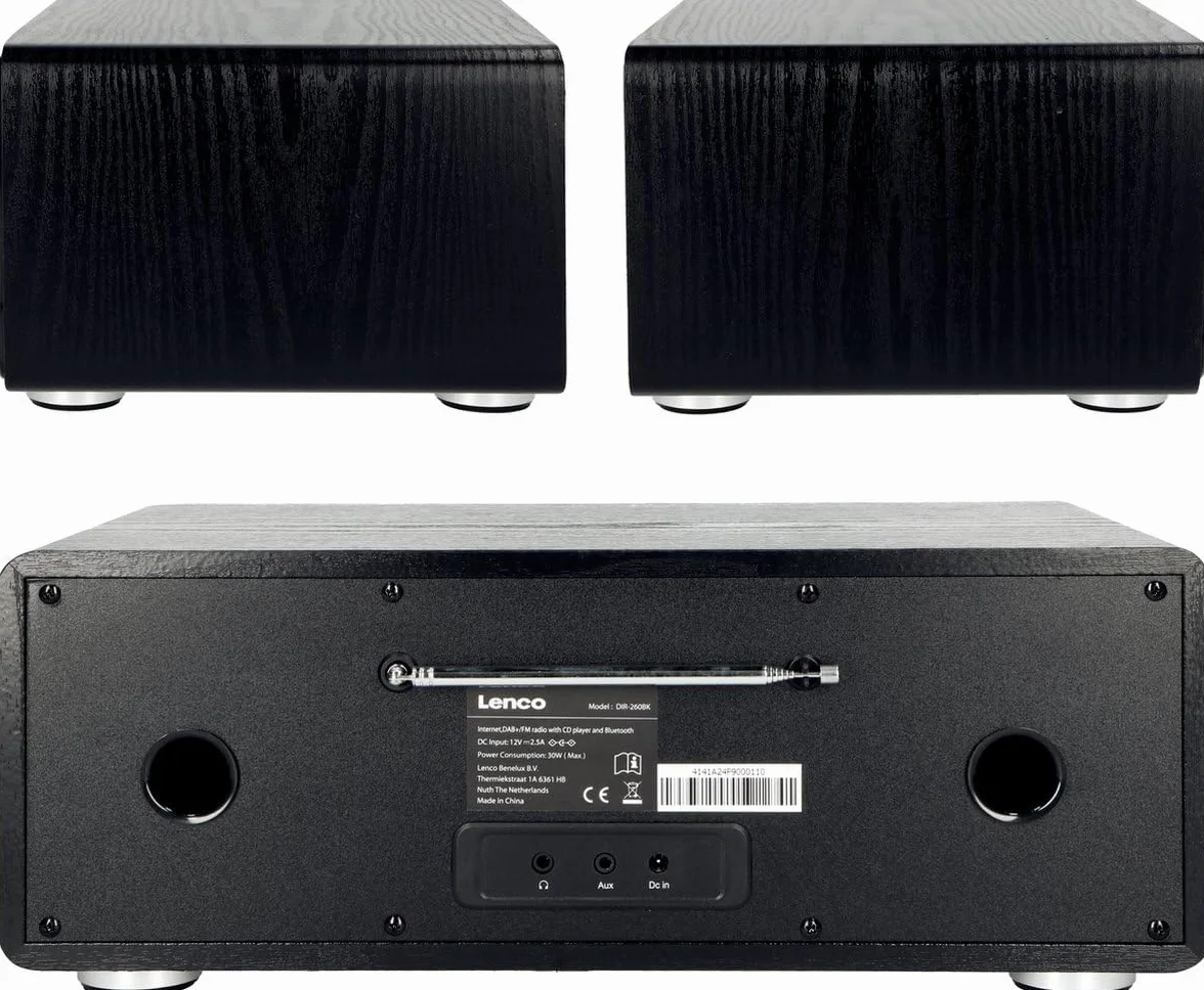 Lenco DIR 260 Internet Radio Wi-Fi Bluetooth DAB+ FM CD AUX 2x10W RMS Nero