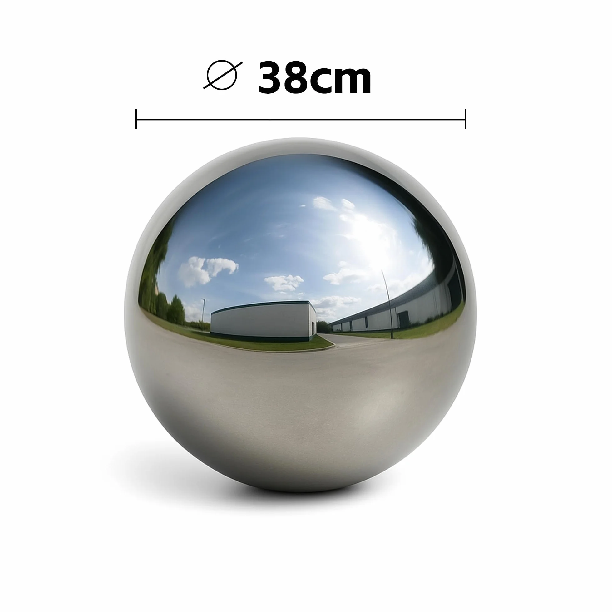 koehko Giardino Sfera 4 – 100 cm (Altezza 38 cm) Lucidatura di Alta qualità di Acciaio Inossidabile o Gr. a Sfera 38 cm