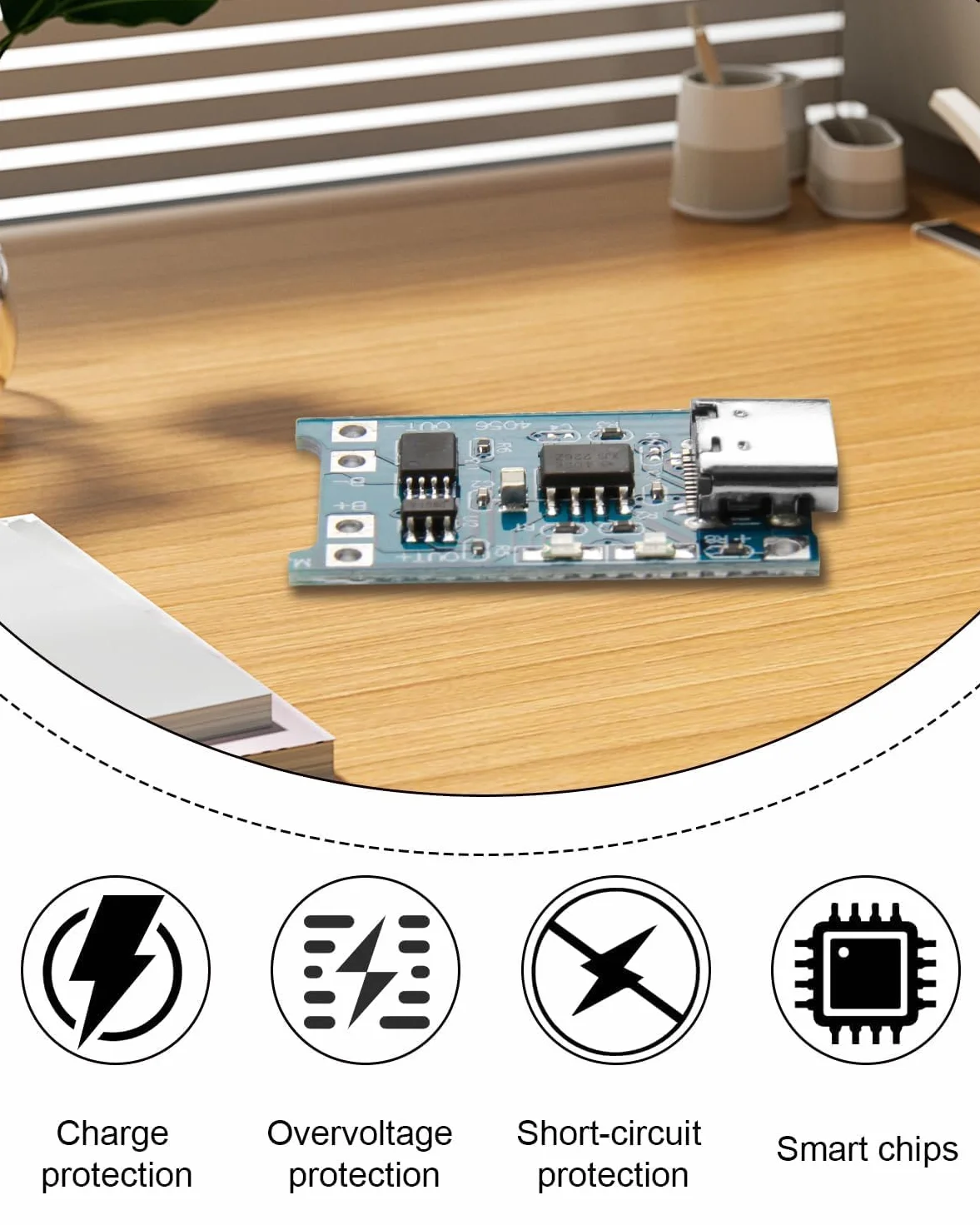 TC4056 Charger Modulo USB-C 5V 1A Caricabatterie Module Protezione Doppia per Batterie Li-ion 18650