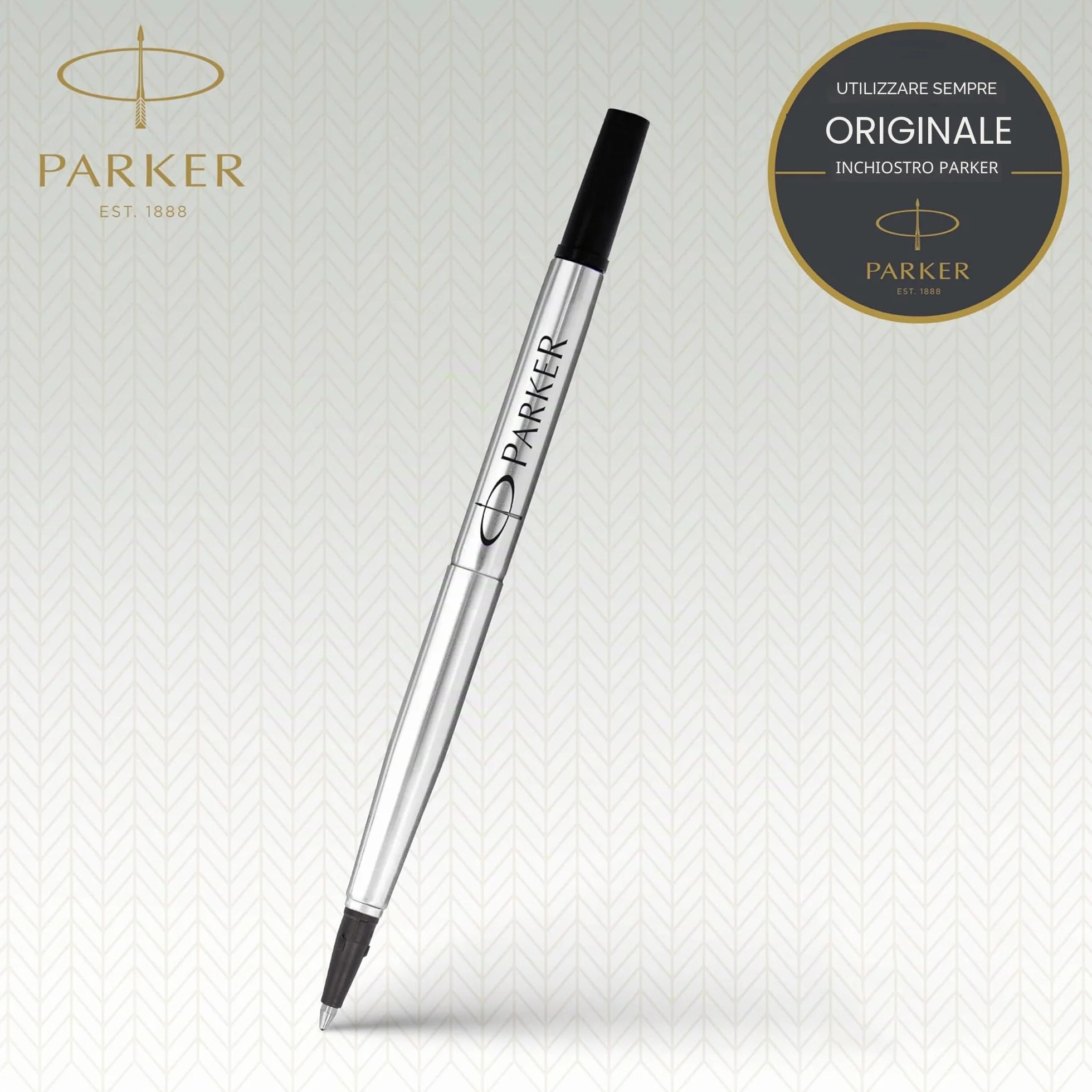 Parker ricarica per penna roller punta media nero confezione da 2
