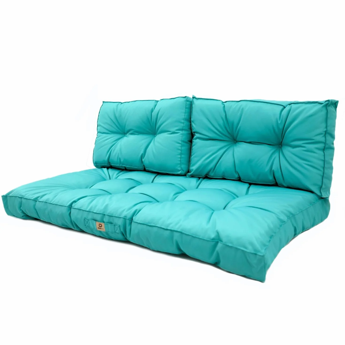 Cuscini per Salotto da Giardino 100x50 cm Impermeabile Trapuntato Blu Caraibico