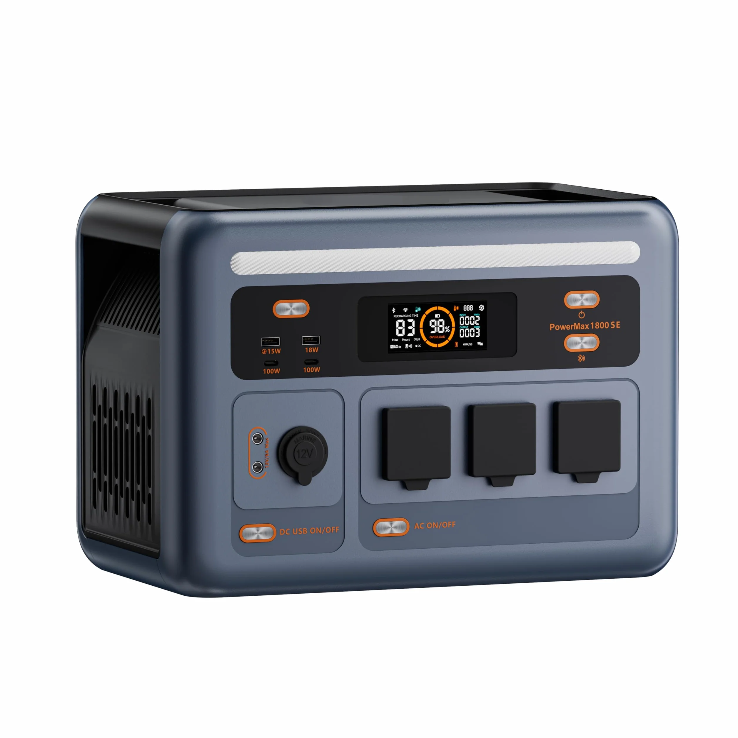 OSCAL Centrale Elettrica Portatile PowerMax 1800SE, LFP Batteria da 1024Wh, 3 Uscite CA 1800W (3600W Picco), Ideale per Campeggio, Viaggi, Interruzioni di Corrente