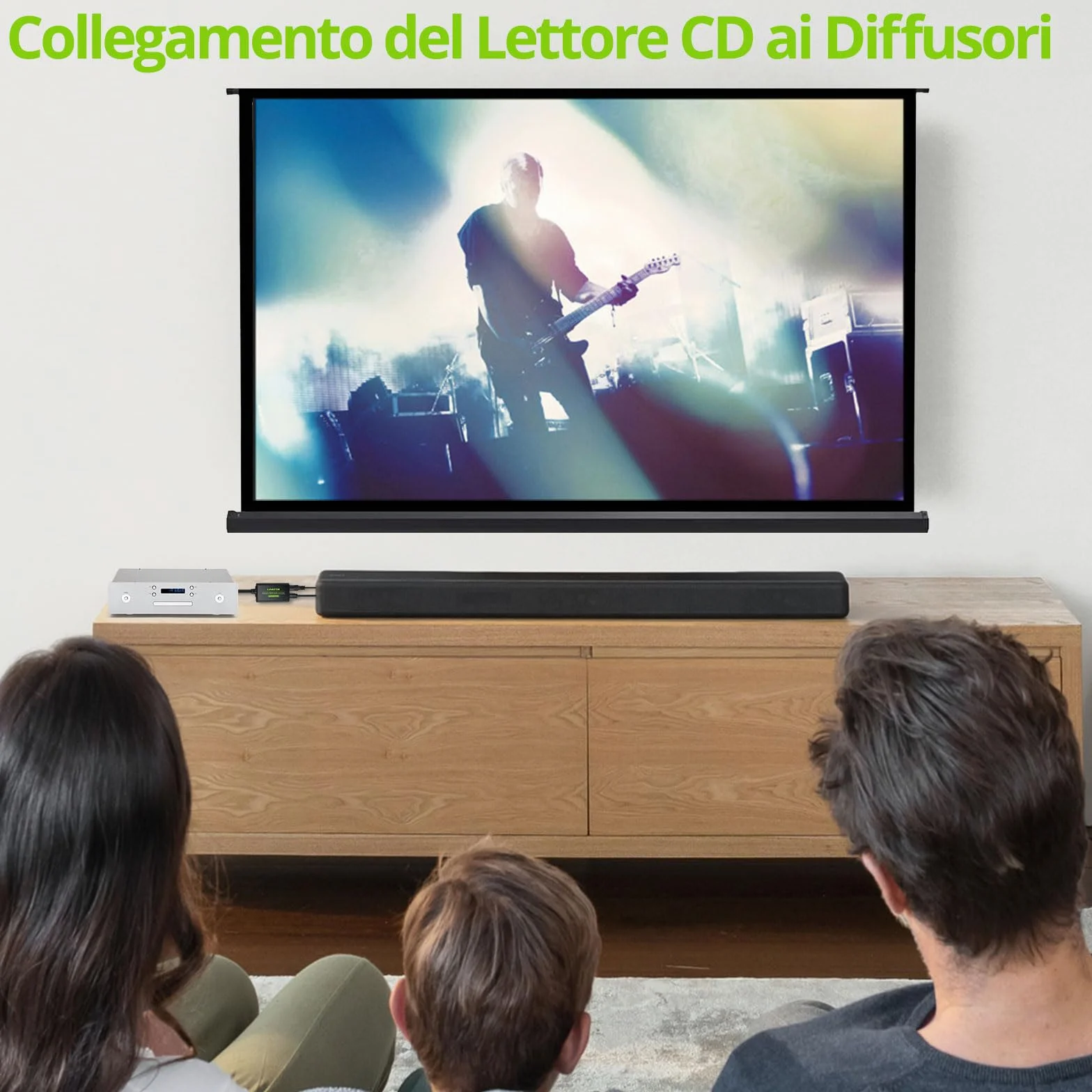 LiNKFOR Convertitore Audio RCA-SPDIF con Cavo da 1m, Adattatore Ottico Analogico-Digitale per HDTV