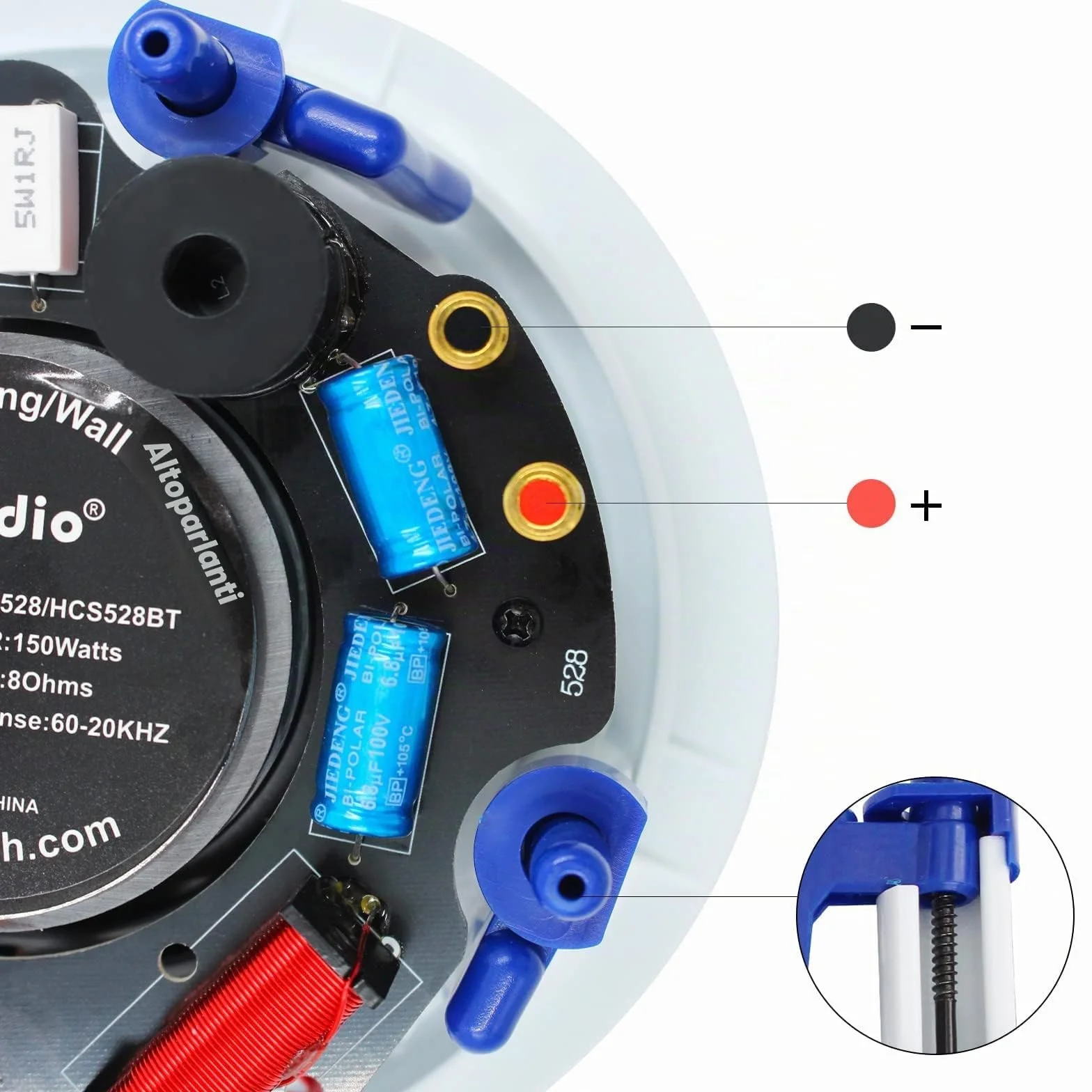 Herdio Altoparlante da soffitto 5,25 pollici 8 Ohm 300 watt suono da incasso