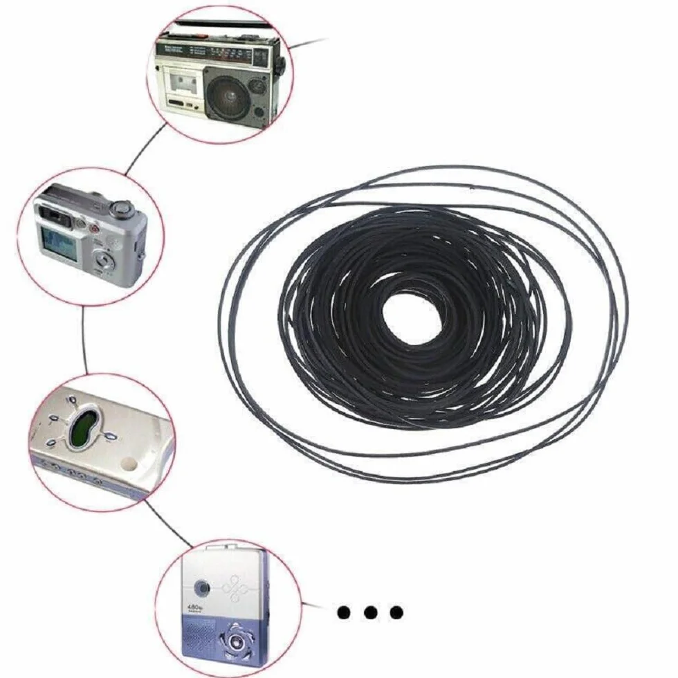 Cinghie quadrate in gomma assortite universali 26-120 mm per riparazione registratori macchine video DVD