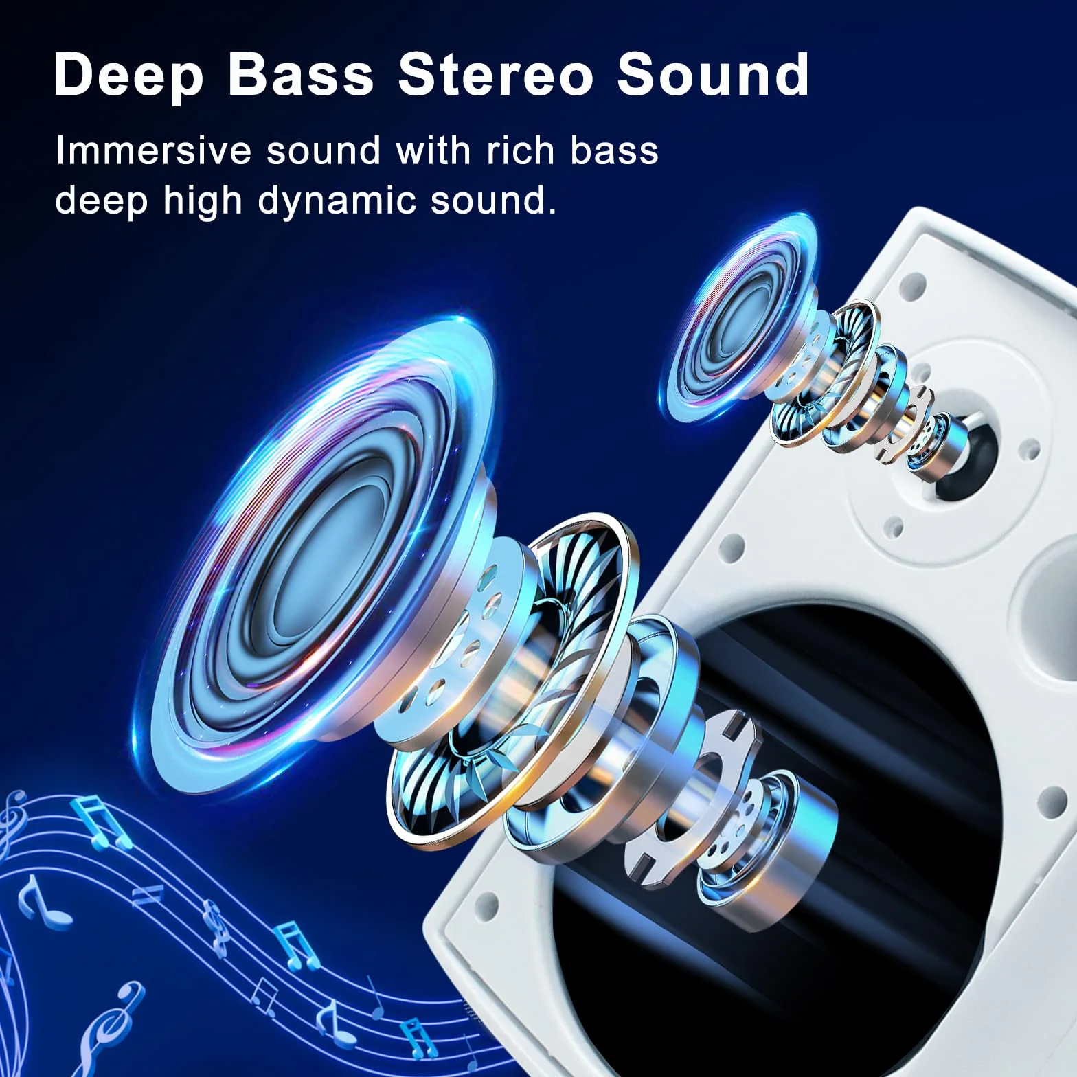 Herdio 600W 6,5" Bluetooth Altoparlanti da esterno 4 pezzi bianco