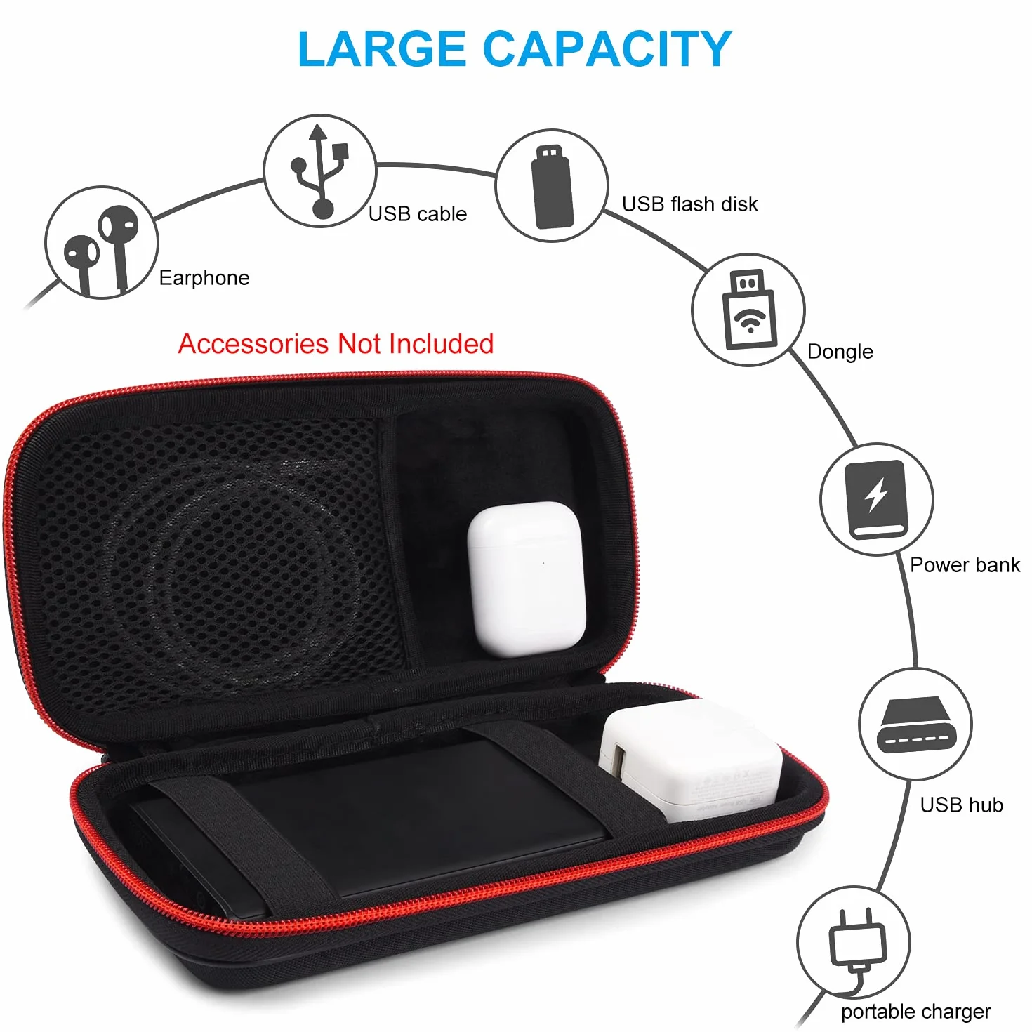 Custodia per powerbank compatibile con Anker PowerCore 26800, RAVPower 26800, Nero