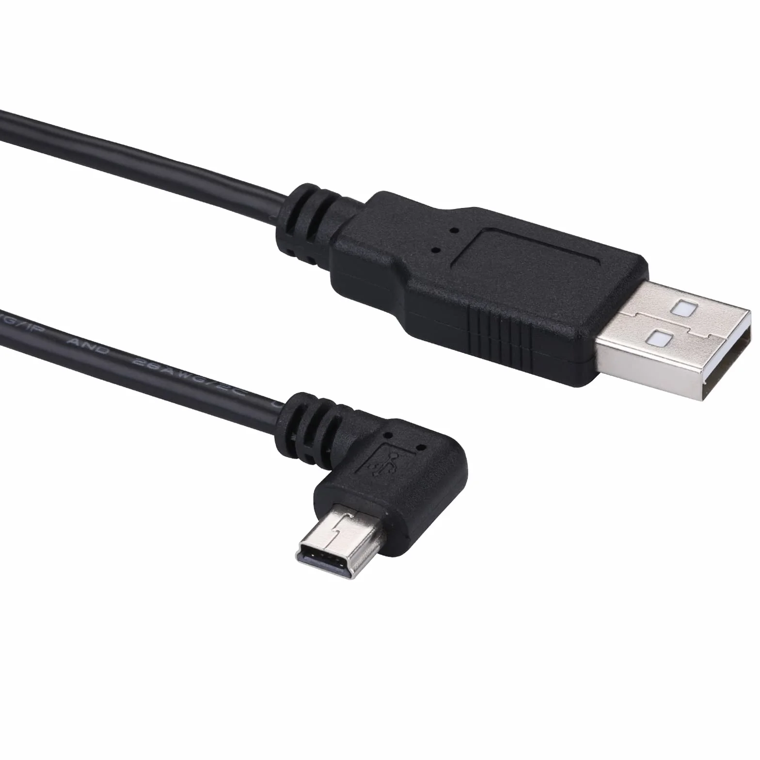 10FT USB A Male to Mini USB 90 Degree Right Angle Cable for Garmin Dash Cam GPS GoPro Hero 4 3+