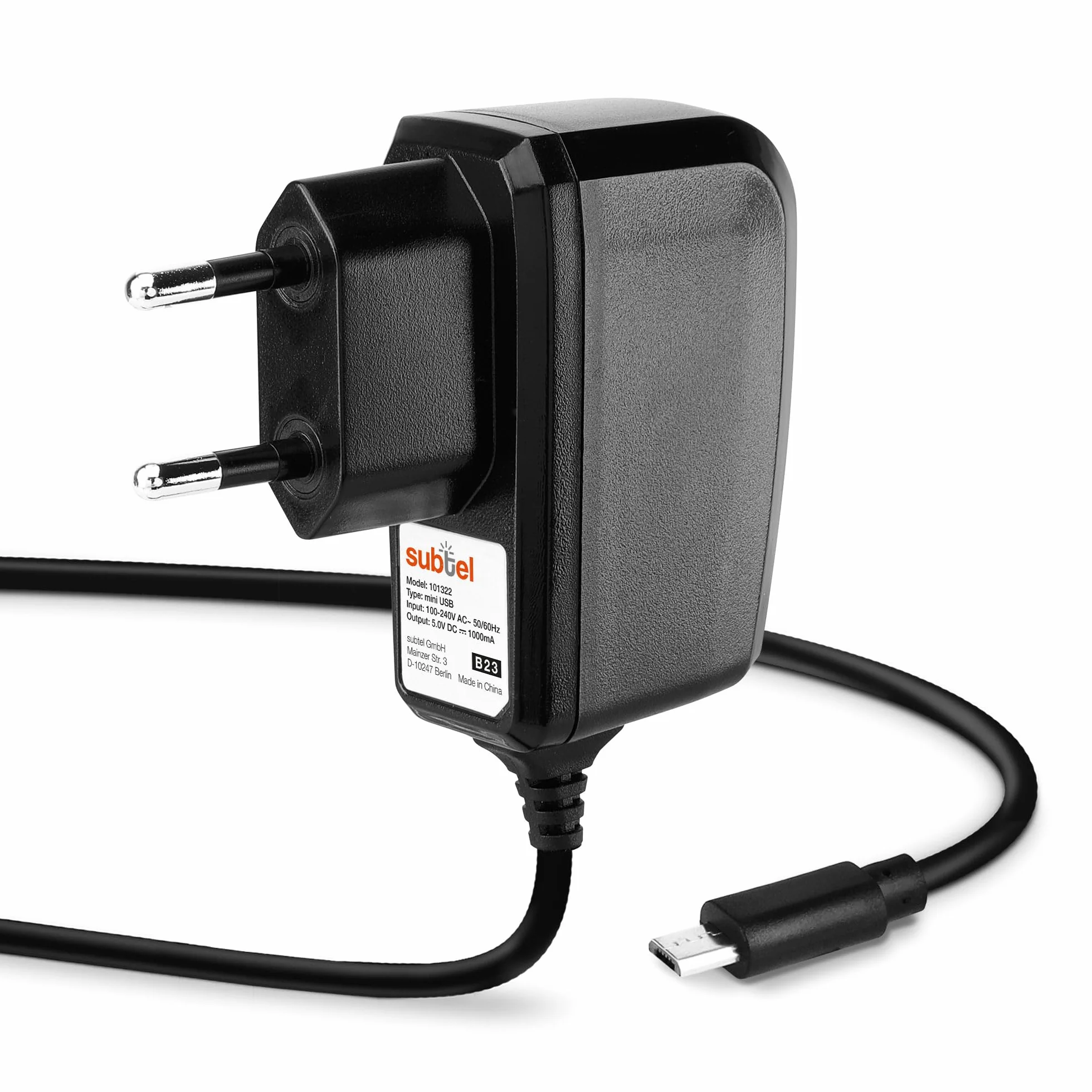 Caricatore Micro USB 1A 1000mA per Navigatore GPS