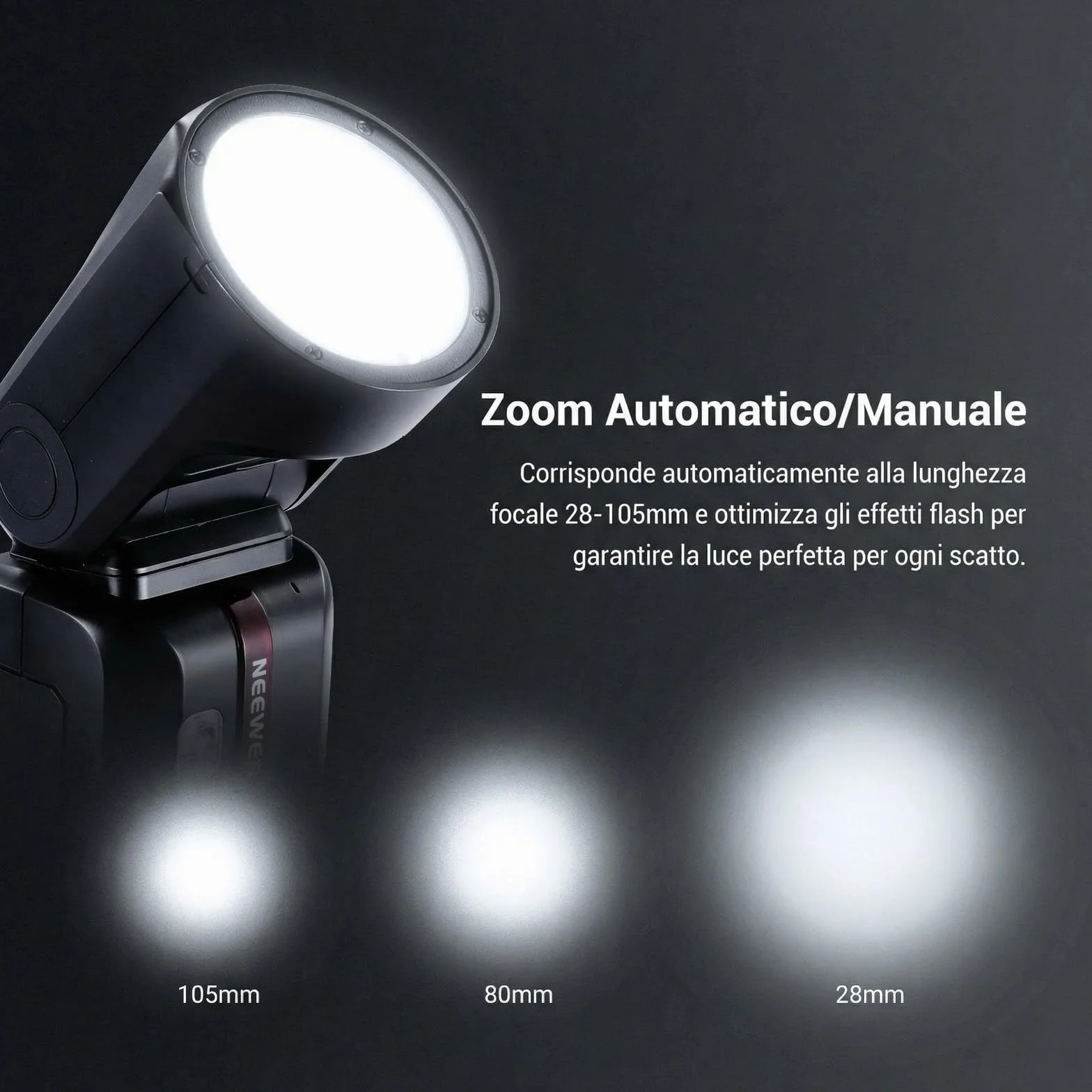 NEEWER Z2PRO-C Flash Speedlite 2.4G TTL 76Ws 1/8000s HSS Testa Rotonda Compatibile Canon