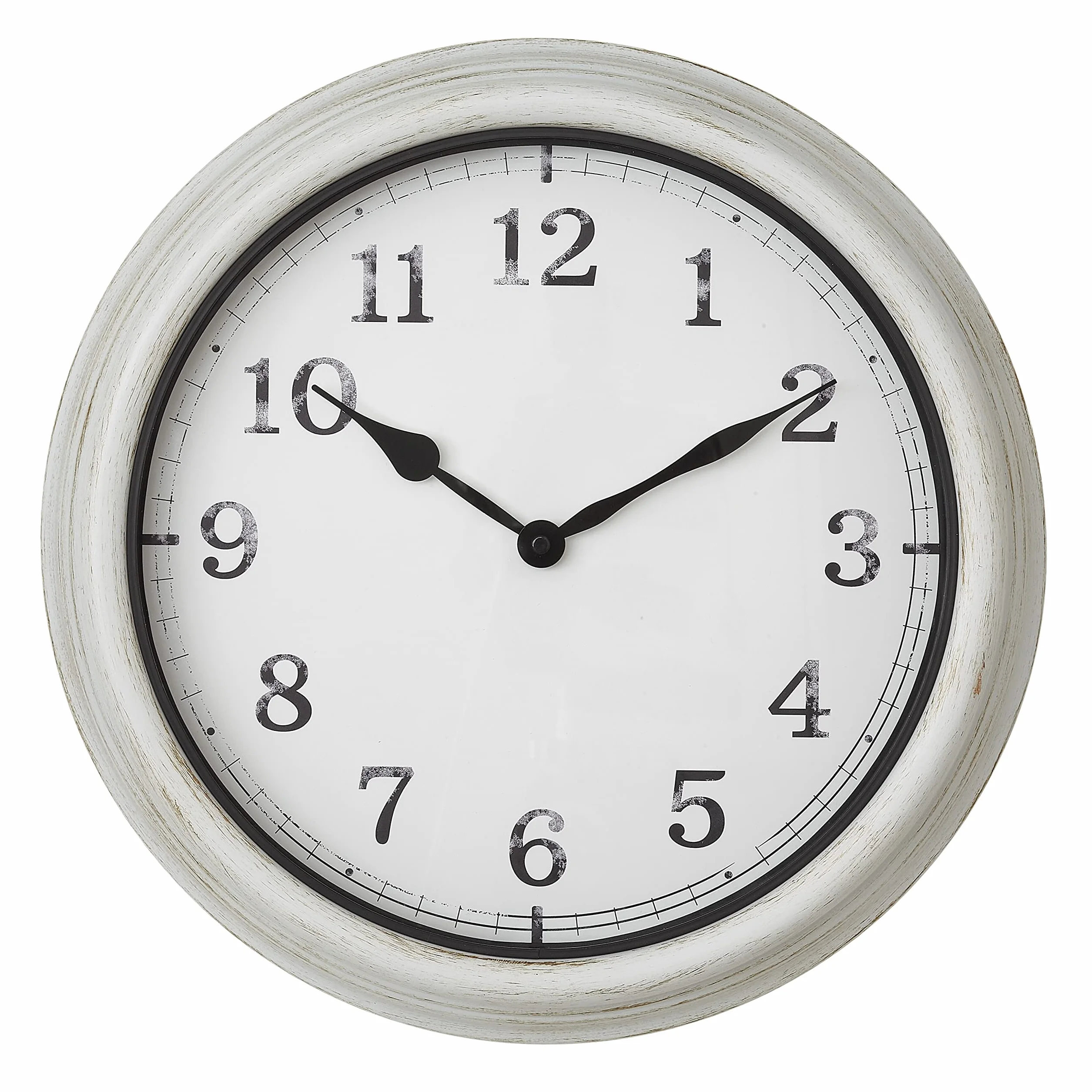 TFA Dostmann Orologio analogico XL da parete per esterni, 60.3067.02, orologio di grandi dimensioni, design retrò, resistente agli spruzzi d'acqua, in metallo e vetro, per terrazza/balcone, Bianco