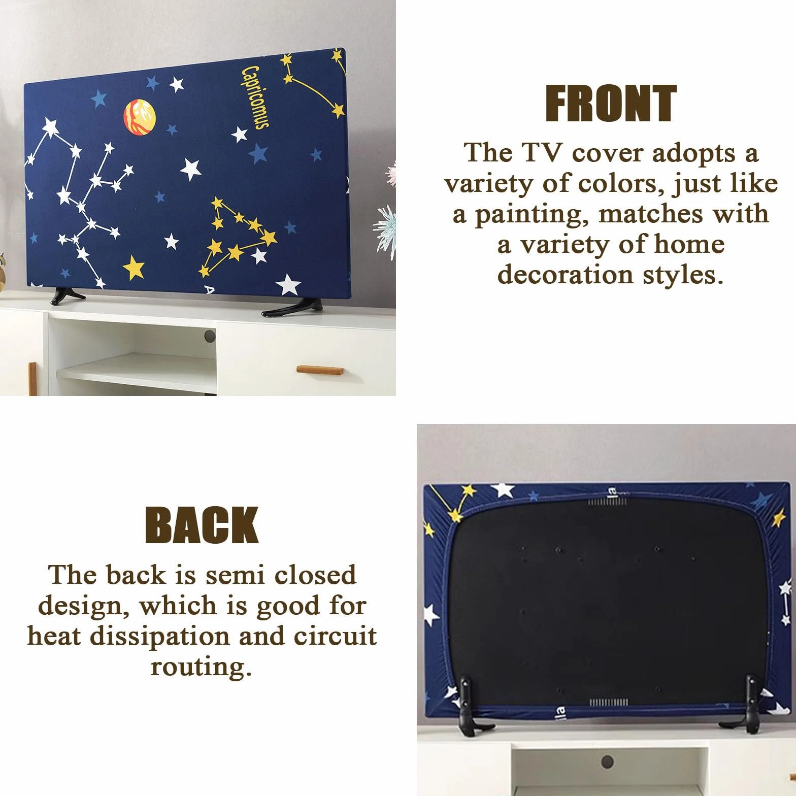 Copertura TV Antipolvere Hixingo Universale Elastica 40-45inch Bianco