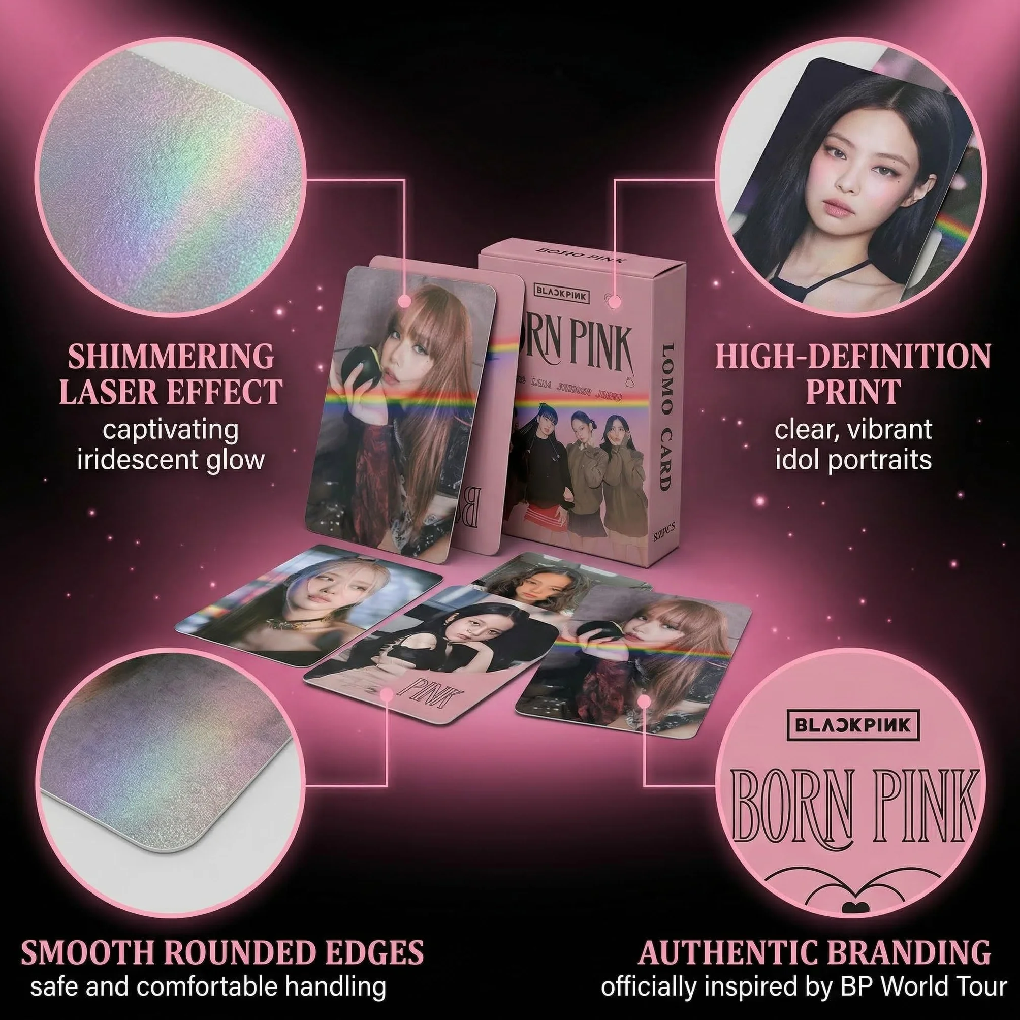 Set 55 Photocards BP 40 Adesivi Carte Fan Artistiche Collezione Regalo Kpop