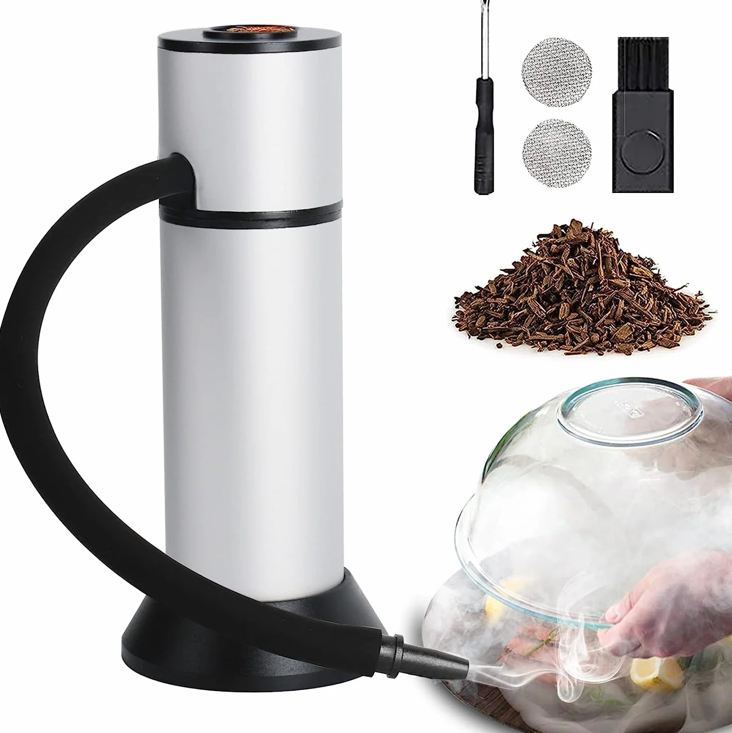 Boruit Pistola Affumicatore,Affumicatore a Freddo Portatile per Salmone Salumi Pesce Formaggio da Cucina, Adatto per BBQ Campeggio a Casa all'aperto, generatore di Fumo Freddo per Carne