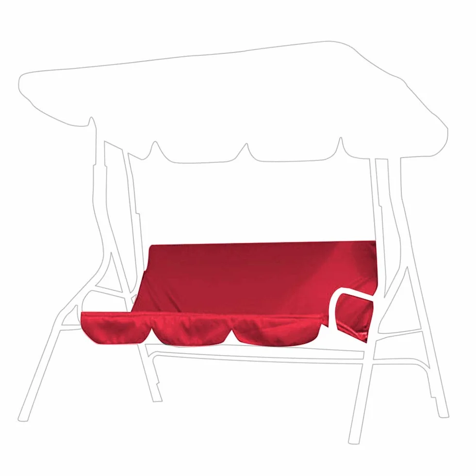 Oumefar Sedile per Altalena da Esterno Sedia a 3 Posti Cuscino Impermeabile di Ricambio Fodera per Cuscino per Altalena per Giardino e Patio(Red)