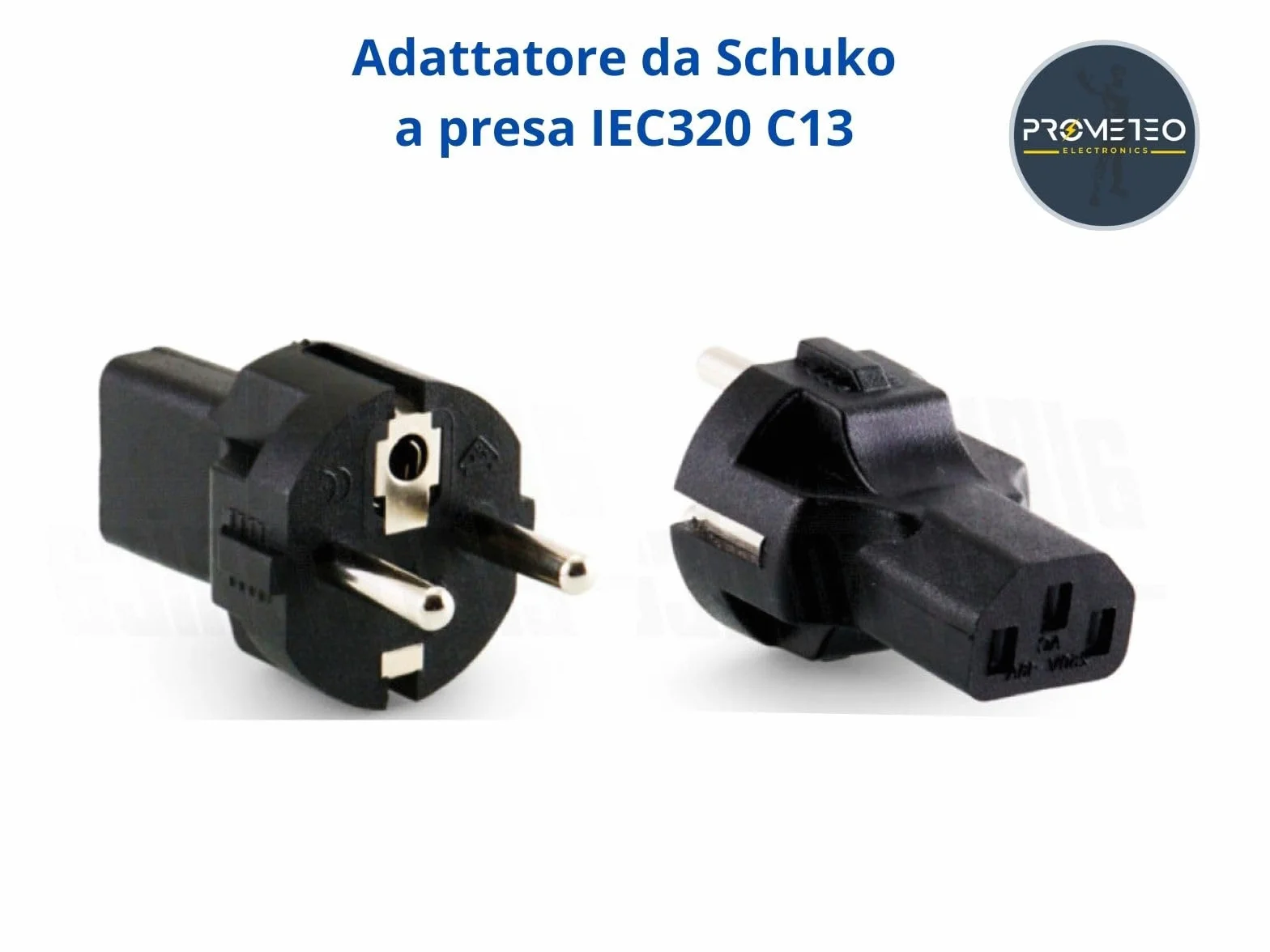 Adattatore convertitore spina da Schuko maschio a presa femmina IEC320 C13 16A 250V per UPS - Cavi alimentazione - gruppi continuità