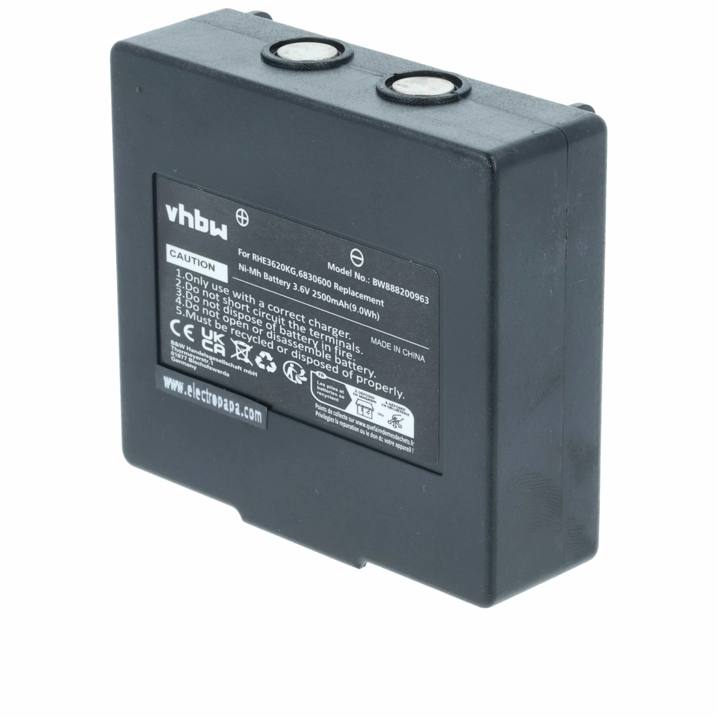 Batteria Compatibile Hetronic Mini FBH300 Nova Mini Radiocomando Industriale Telecomando 2500mAh 3,6V NiMH Nero