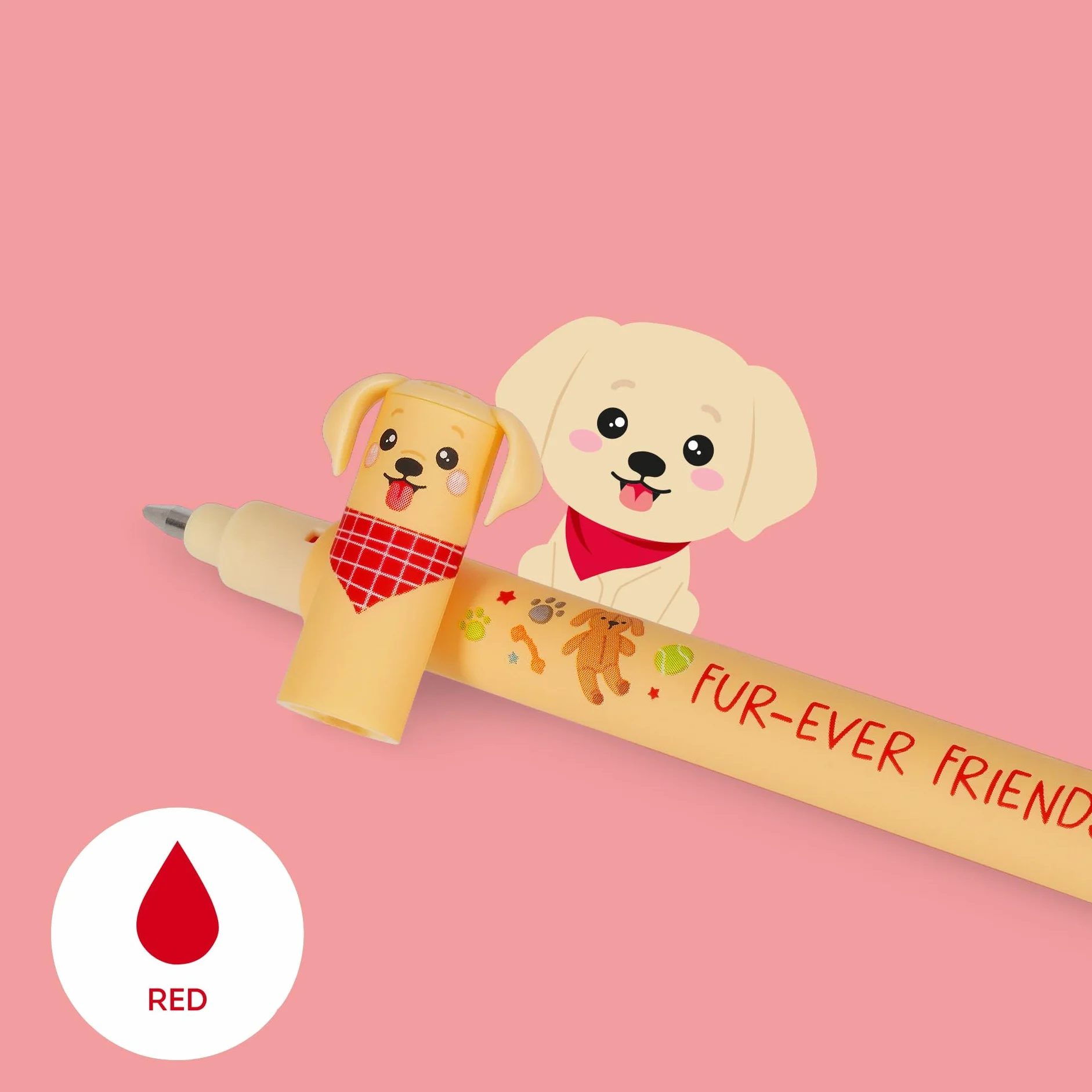 Legami Set di 3 Penne Gel Cancellabili Fur-ever Friends, Inchiostro Termosensibile, Nero, Blu, Rosso, Punta 0,7 mm