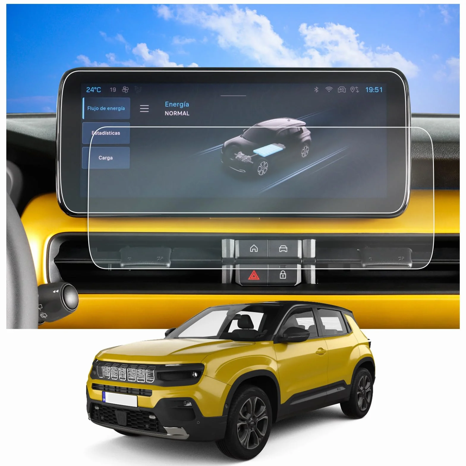 Pellicola Protettiva Navigatore Jeep Avenger 2023-2026 10,25 pollici Antigraffio GPS Proteggi Schermo [2 pezzi]