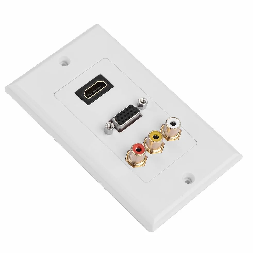 Socobeta Presa a Muro Tre in Uno Protezione Multi-Livello Pannello multimediale con Porta HDMI VGA