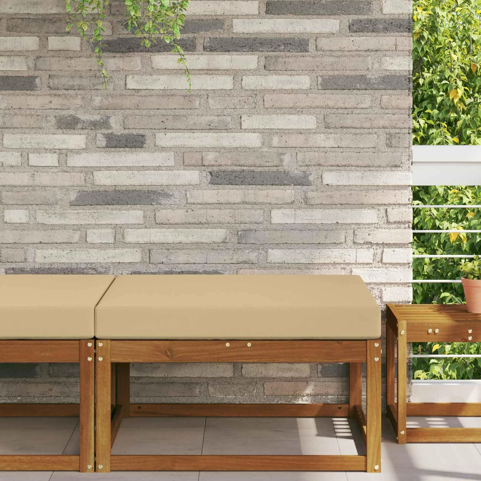 vidaXL Cuscino per divano da esterno Beige 80 x 80 x 8 cm Poliestere
