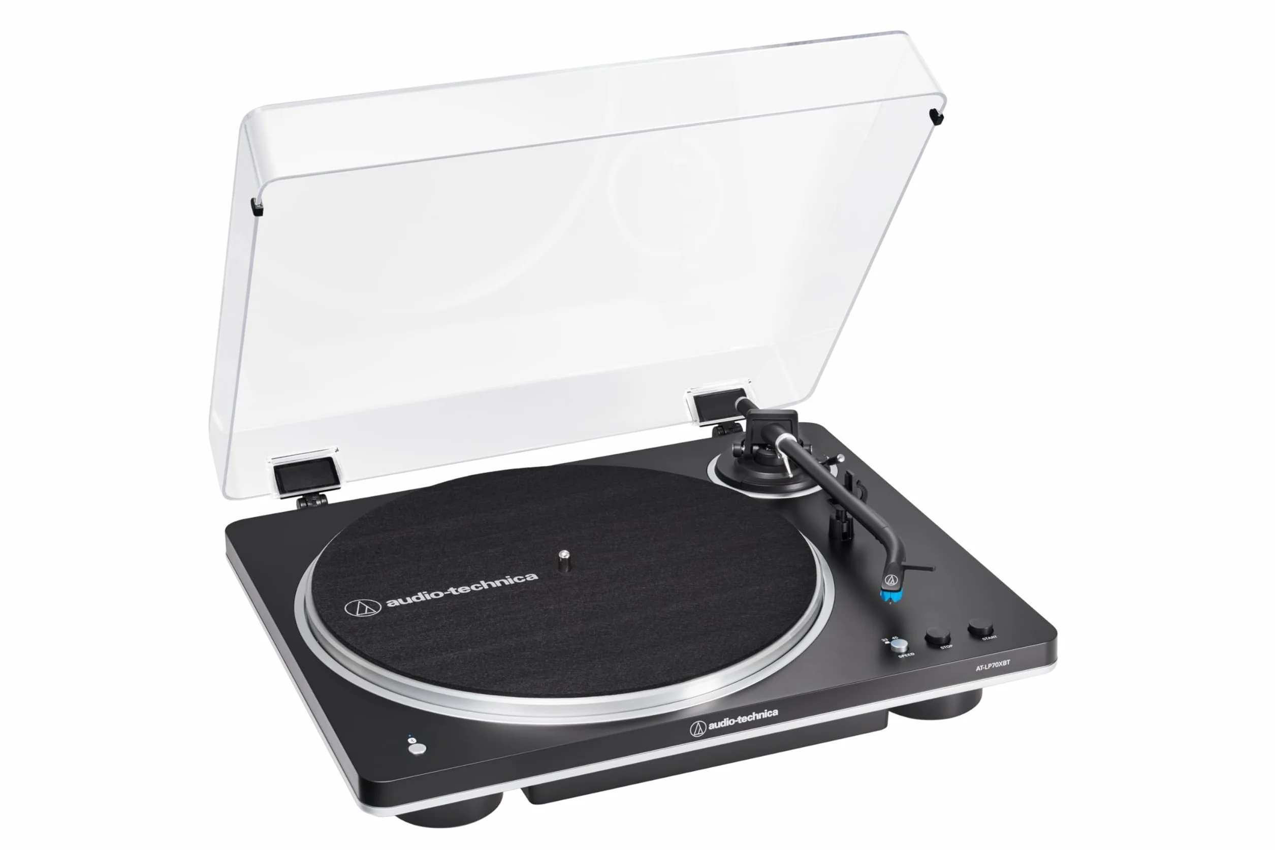 Audio-Technica AT-LP70XBT Giradischi wireless automatico trasmissione a cinghia Nero Argento