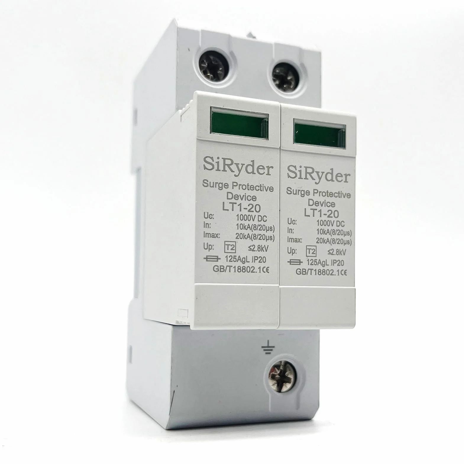 Scaricatore di Sovratensione 220V DC1000V 2P 10KA~20KA Fotovoltaico Protettore di Fulmini Bassa Tensione