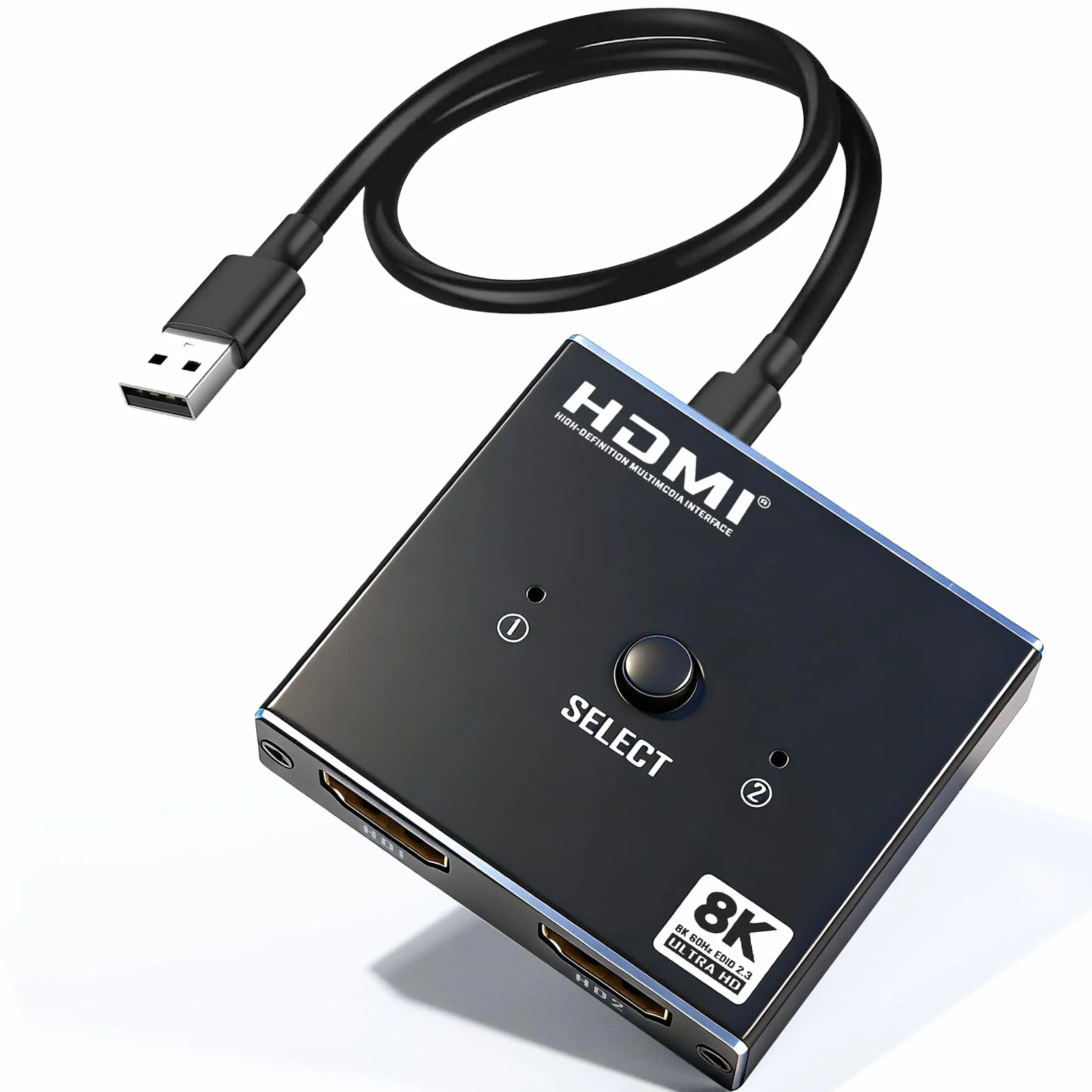 Splitter HDMI 8K 2.1 48Gbps, Switch HDMI 2 ingressi 1 uscita, Supporto HDCP 2.3 per PS5 Xbox HDTV