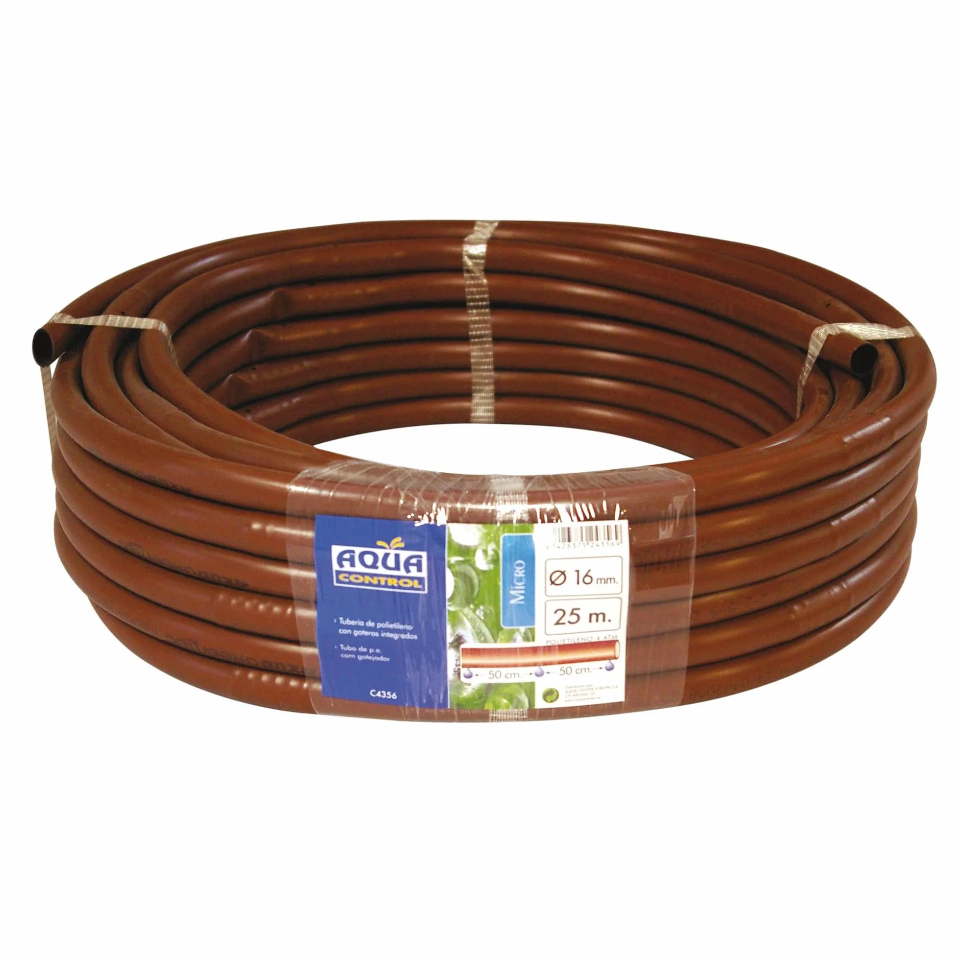 AQUACENTER Aqua-per Center M116910 Tuberia Caffé ø 16 mm, 25 m, con Marron goteros integrati Ogni 35 cm.