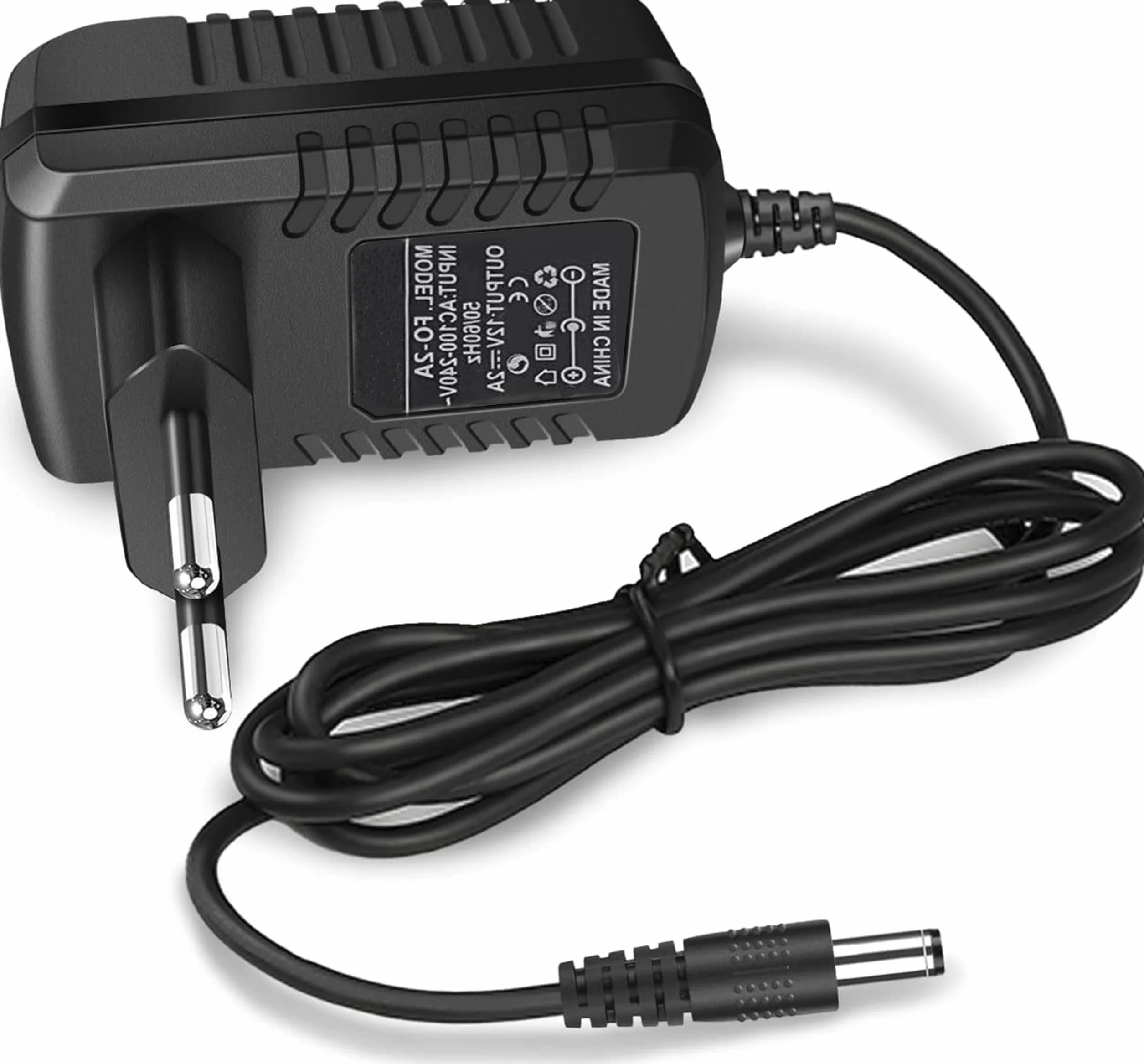 Alimentatore 12V 2A con Spina EU Adattatore AC/DC 100-240V a DC 12V Connettore 5.5x2.1mm Trasformatore Universale
