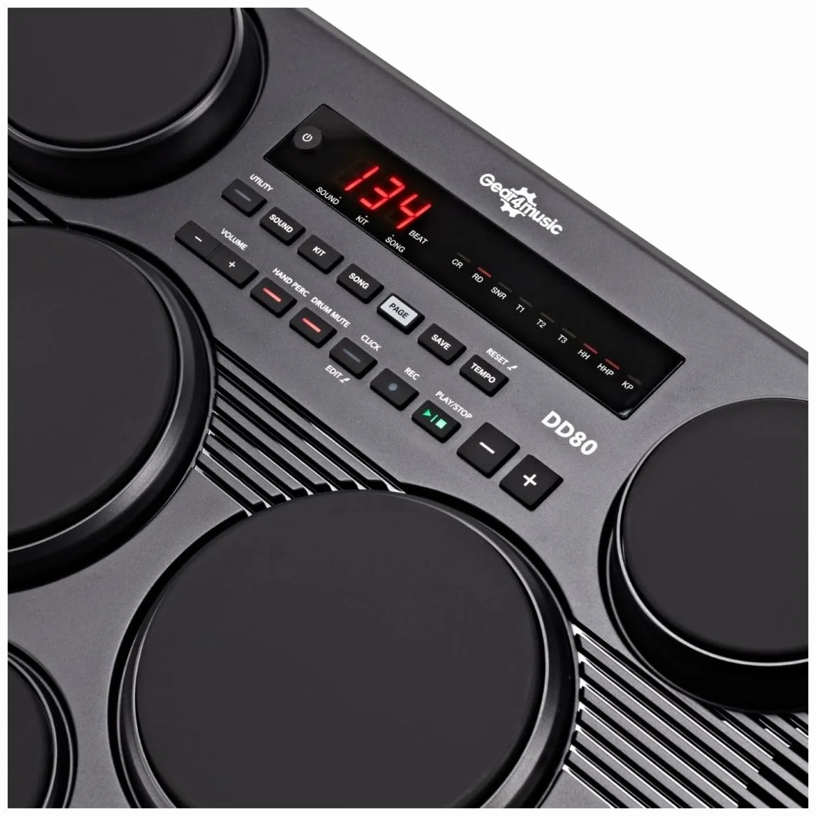 DD80 Batteria Elettronica 7 Pads 2 Pedali Bacchette per Adulti e Bambini