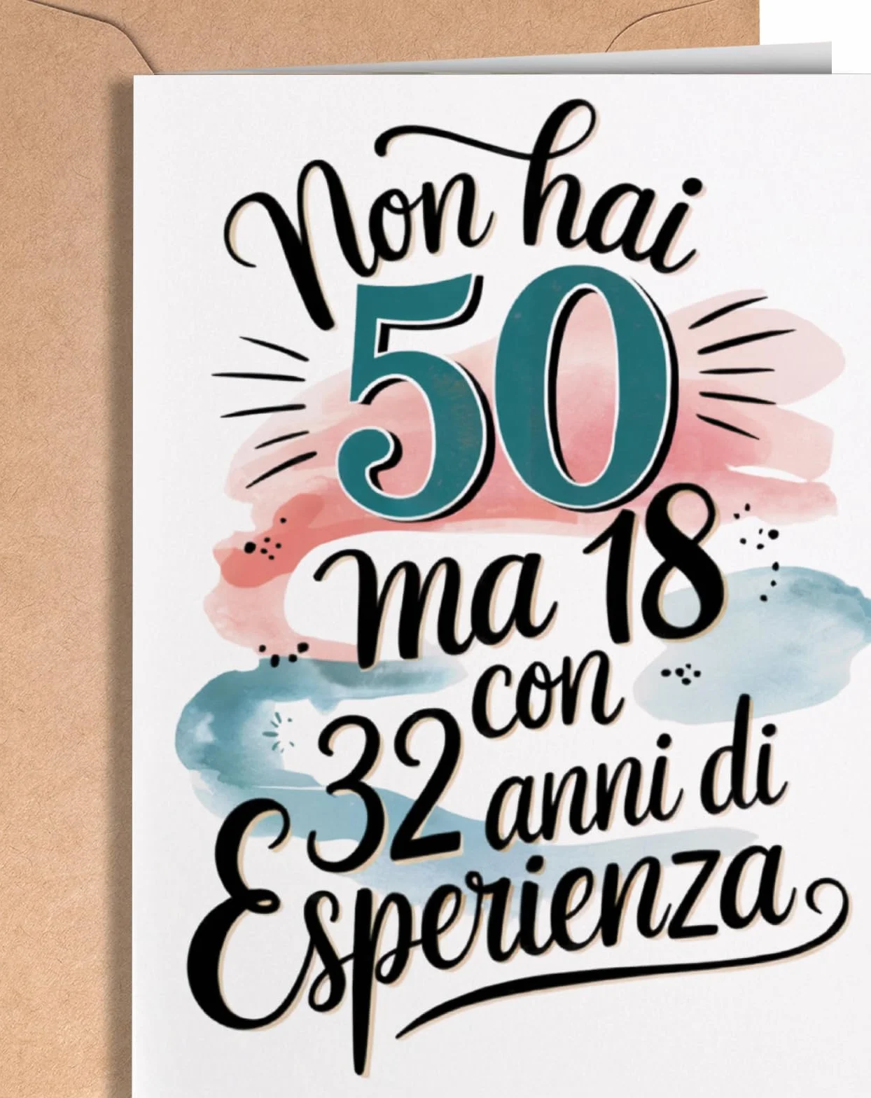 Biglietto Auguri 50 Anni Uomo Donna - Regalo Compleanno Divertente Per Mamma Papà Nonno Nonna - EU 166