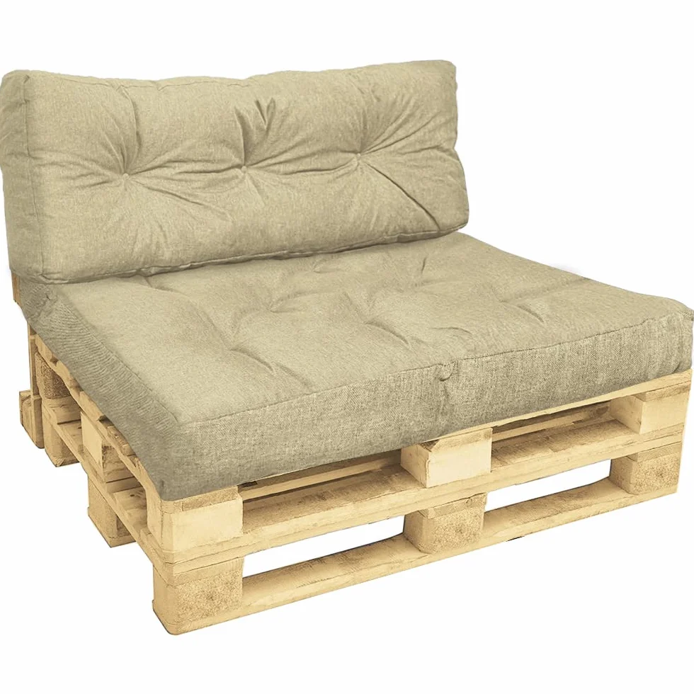 VOUNOT® Pallet Cushion Set Impermeabile 120x80 120x40 Beige